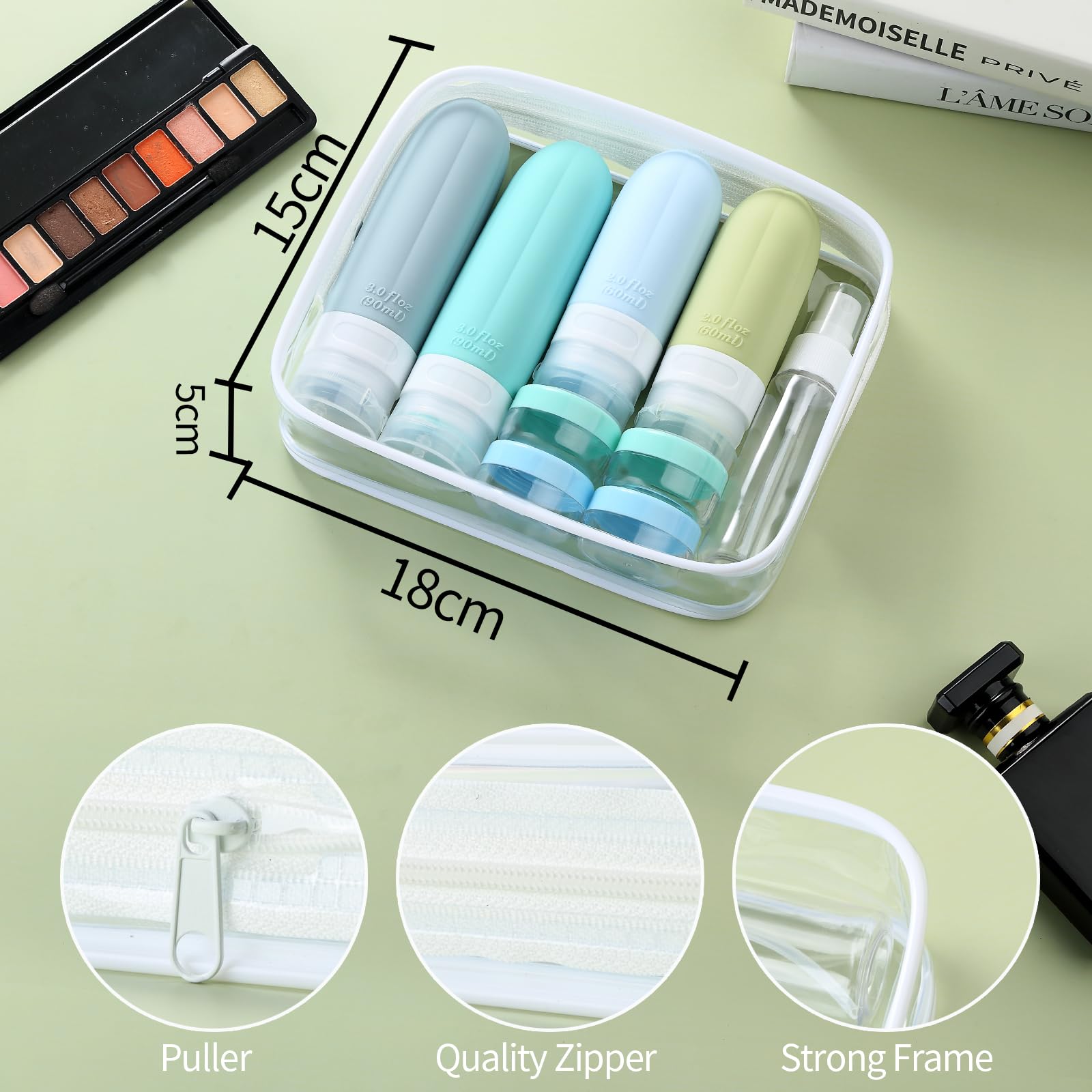 Gemice 16 Pack Travel Size Bottles, Tsa Approved Leakproof Travel Containers For Toiletries, Silicone Refillable Travel Essentia
