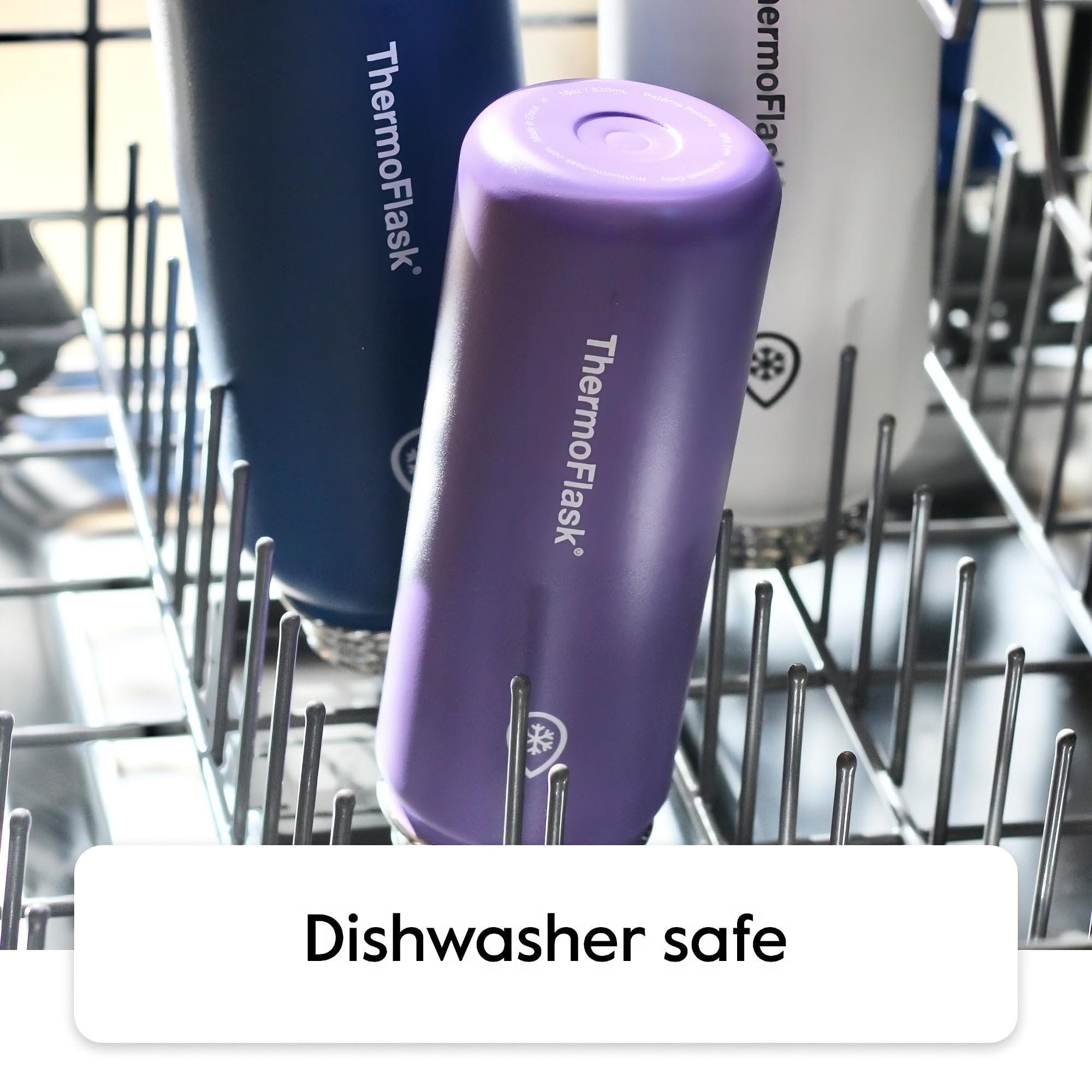Thermoflask 24 Oz Double Wall Vacuum Insulated Stainless Steel Water Bottle With Spout And Straw Lids, Plum