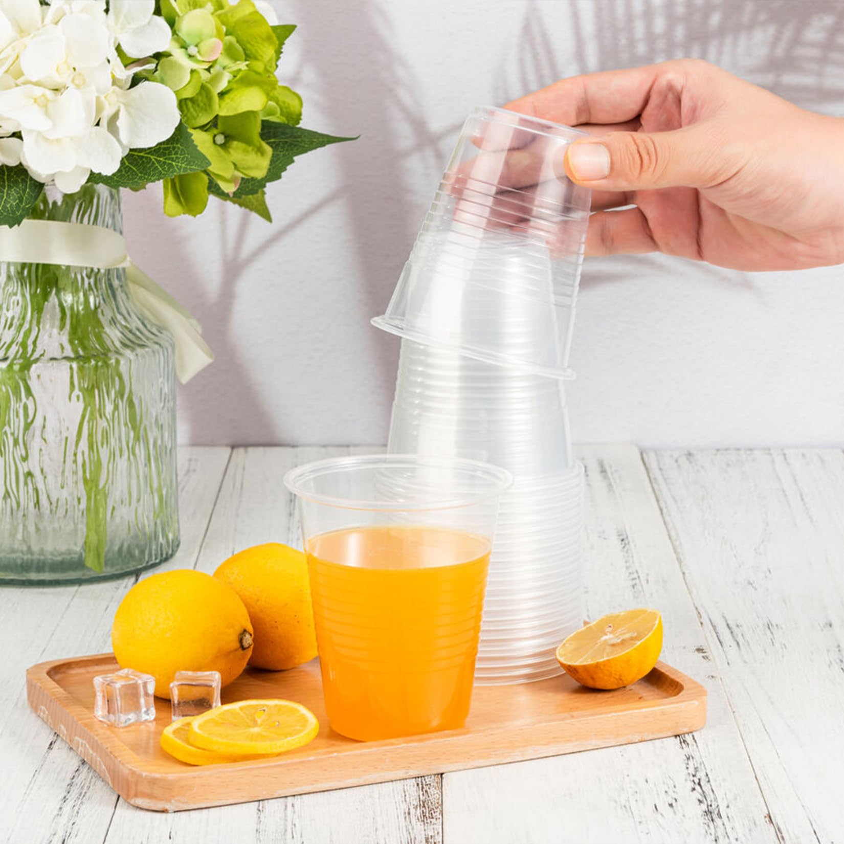 Racetop 300 Pack 12Oz Disposable Plastic Cups, Clear Plastic Cups Tumblers, Plastic Cups Bulk, Transparent For Wedding, Thanksgi