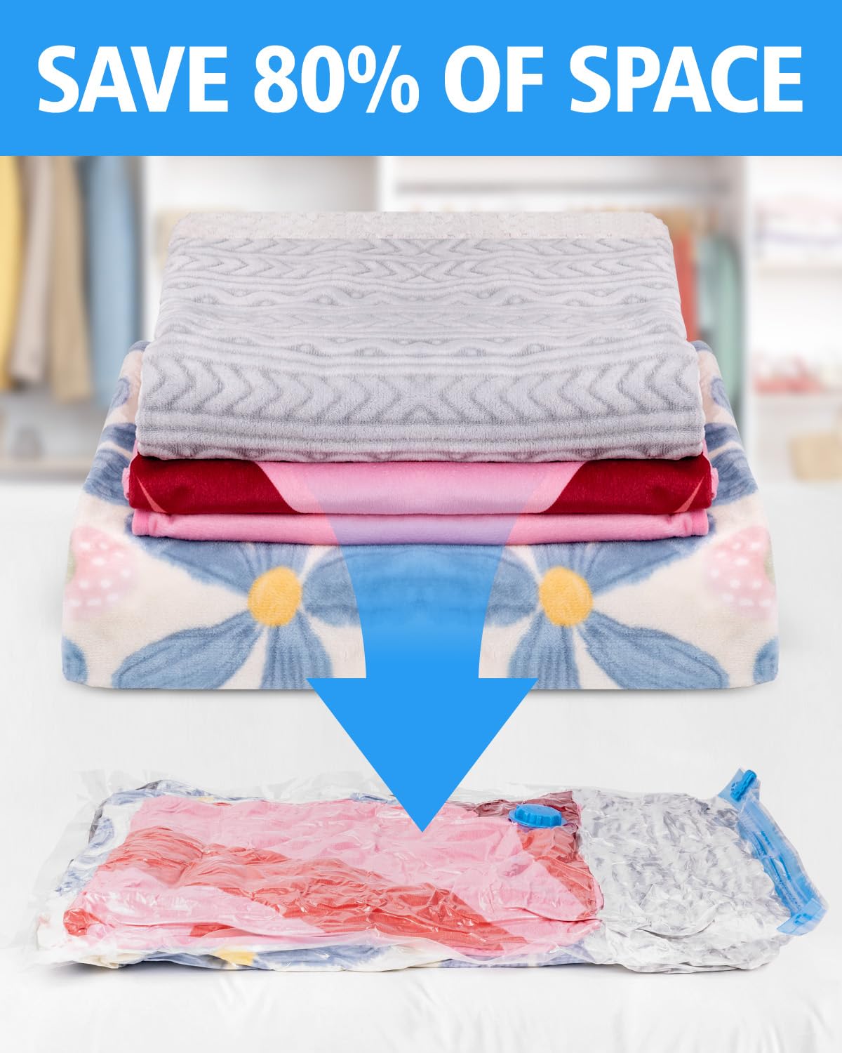 Vacuum Storage Bags 12 Pack Vacuum Sealed Bags For Clothing Vacuum Seal Bags Space Saver Bags Compression Bags Vacuum Bags For T
