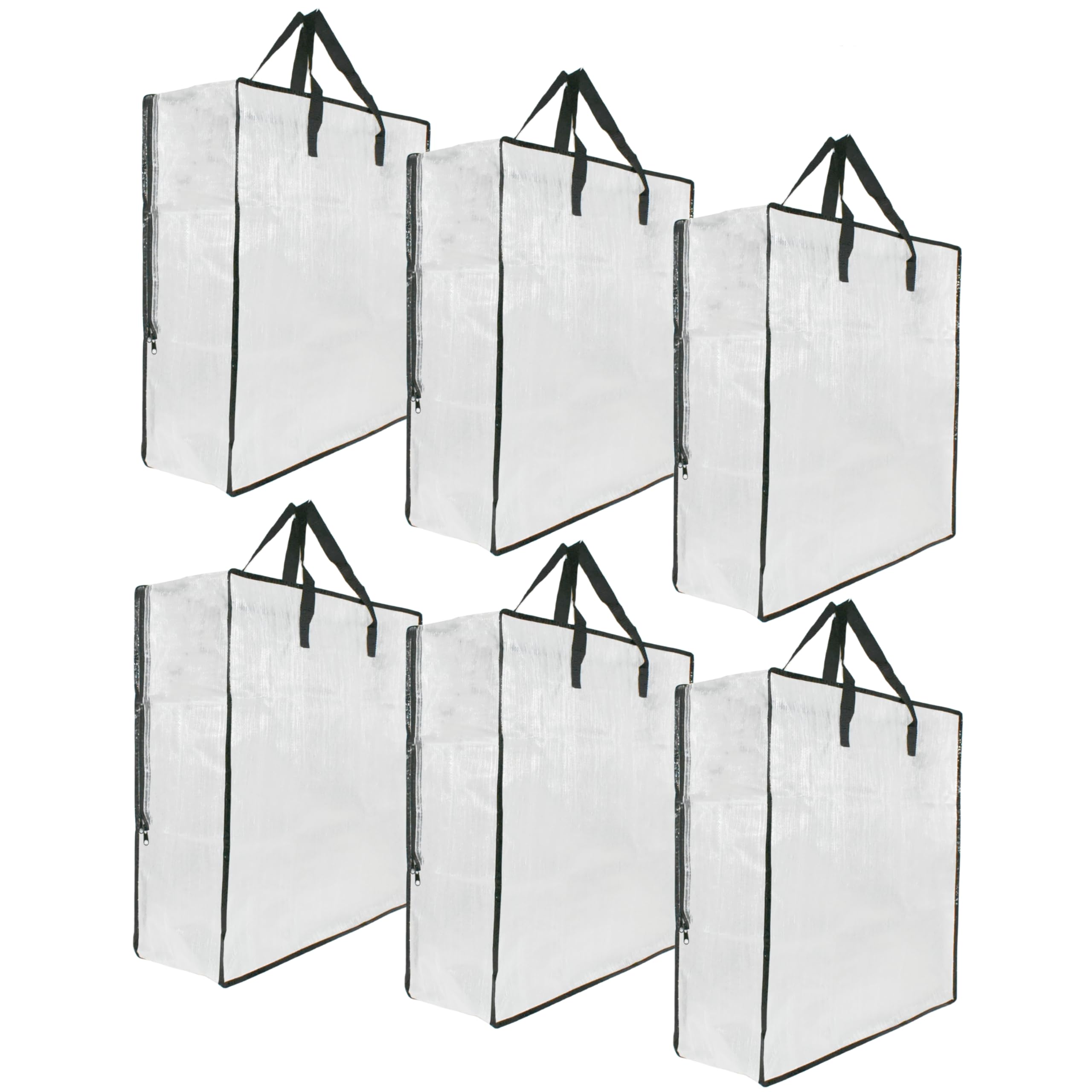 6 Pack Clear Storage Bags with Zipper and Handles, Blanket Bags For Closet Storage, Moving and Packing Supplies for College, Und