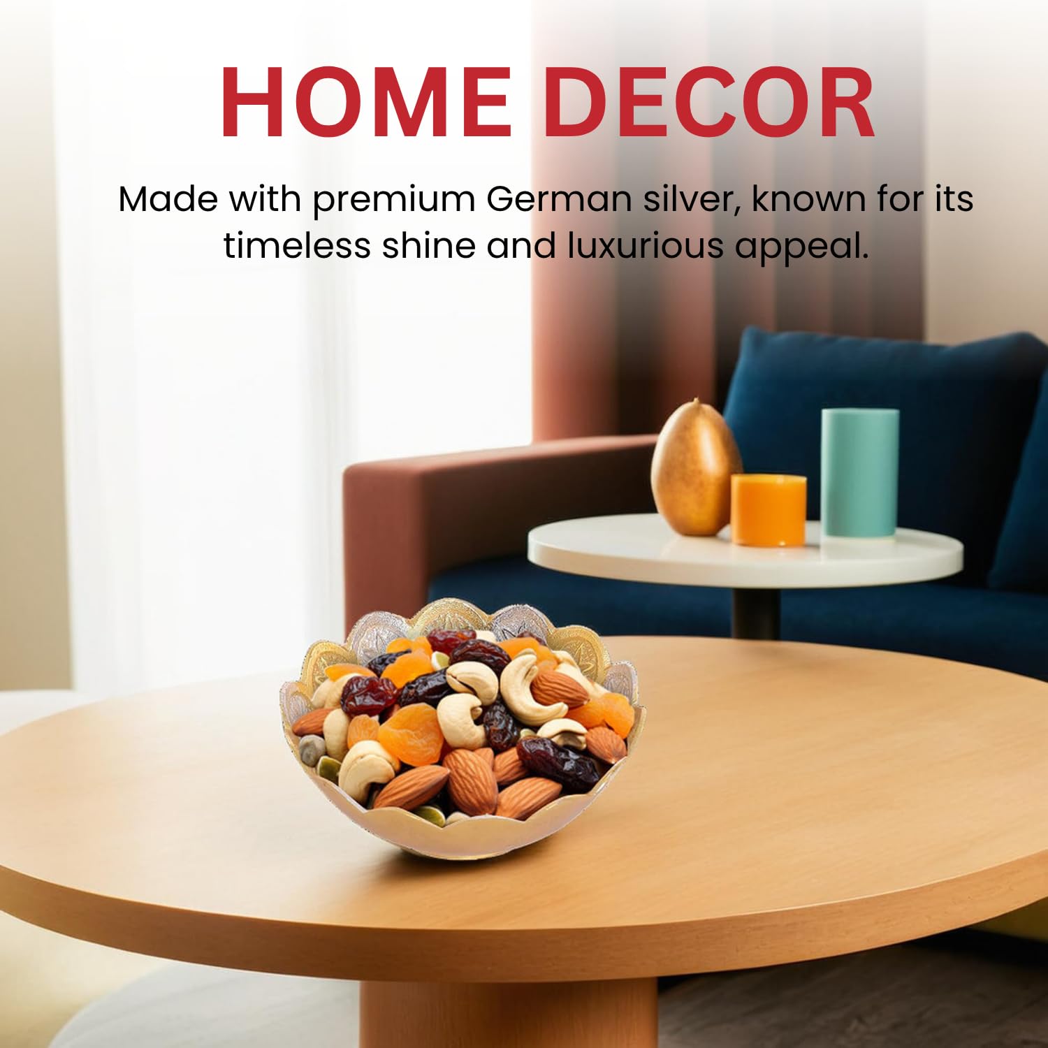 AC ANAND CRAFTS Gold and Silver Plated Brass Lotus Flower Shaped Bowl 4 Diameter with Spoon for Rakhi Gift