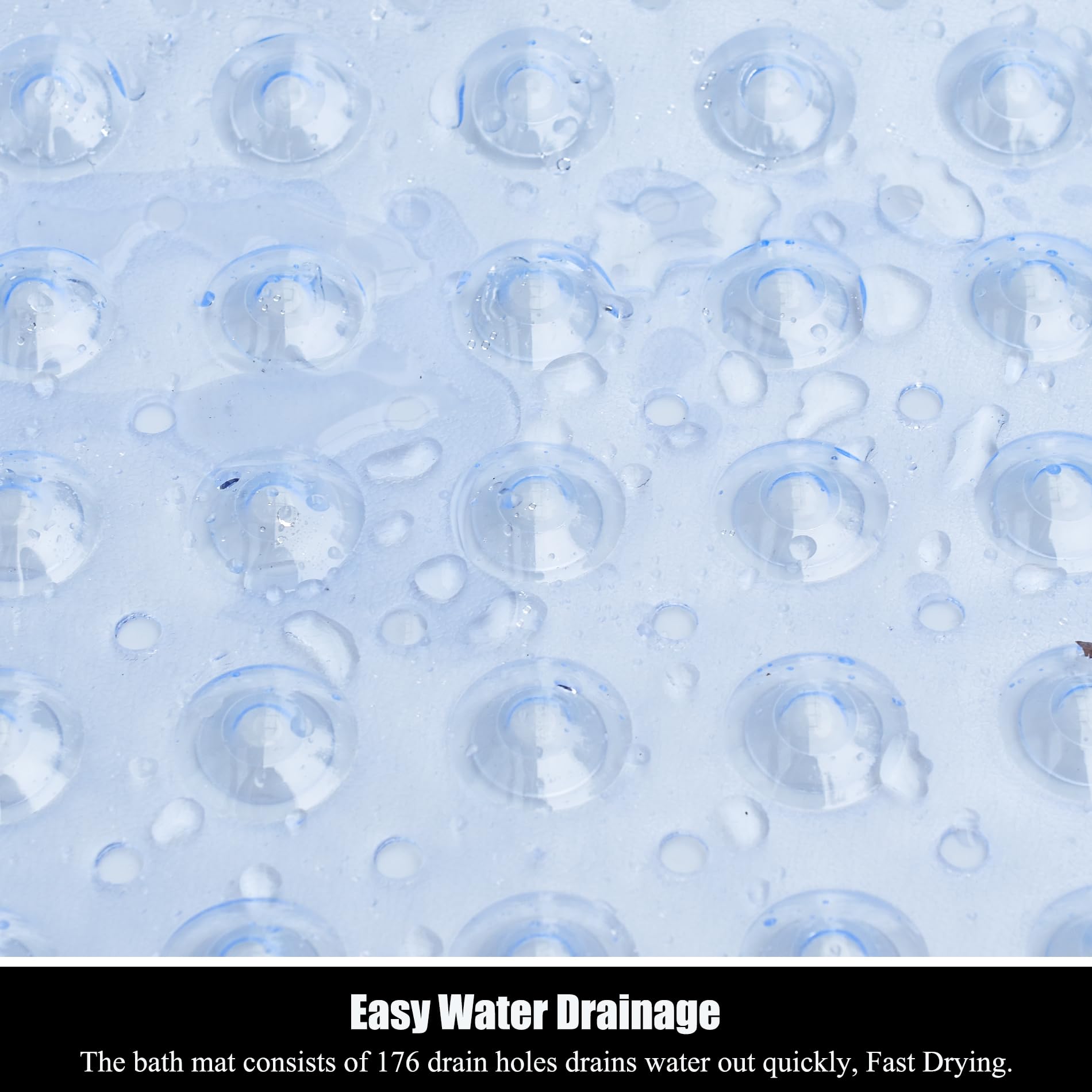 Extra Long Non Slip Bathtub Mat - 40 X 16 Inch Machine Washable Tub Mats With Suction Cups And Drain Holes For Bathroom
