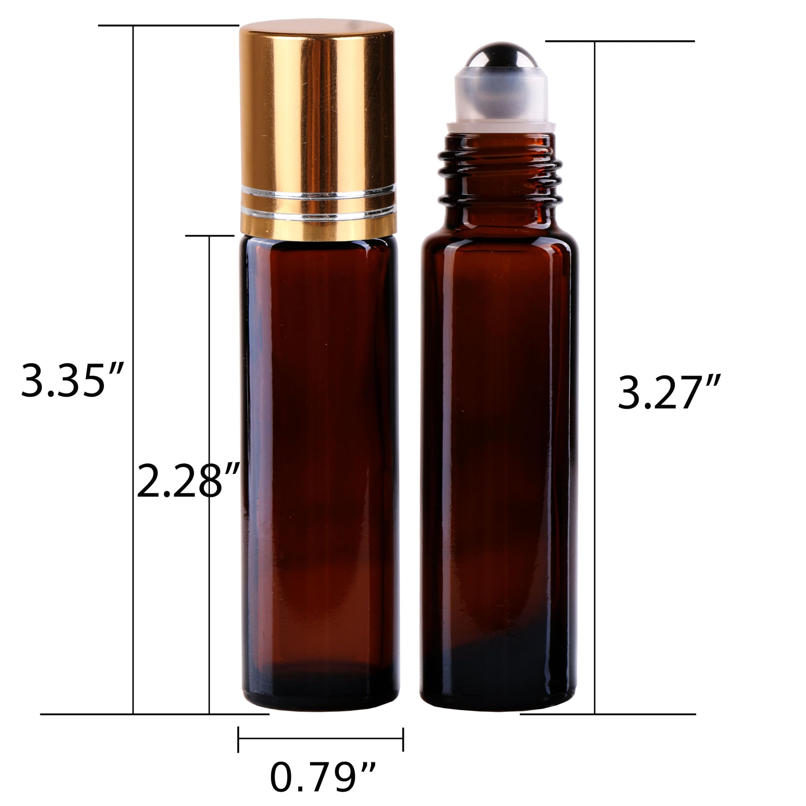 Inice 4 Pack Essential Oil Roller Bottles 10Ml Amber Glass Rollerball Bottle With Stainless Steel Roller Ball Alloy Cap For Dail