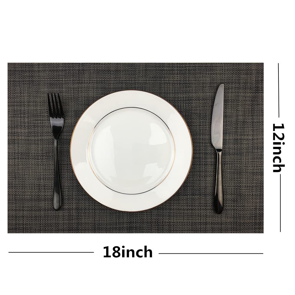 Wazaigur Placemats,Easy To Clean Crisscross Woven Vinyl Place Mats Durable Non-Slip Heat Resistant Table Mats,Placemats For Kitc