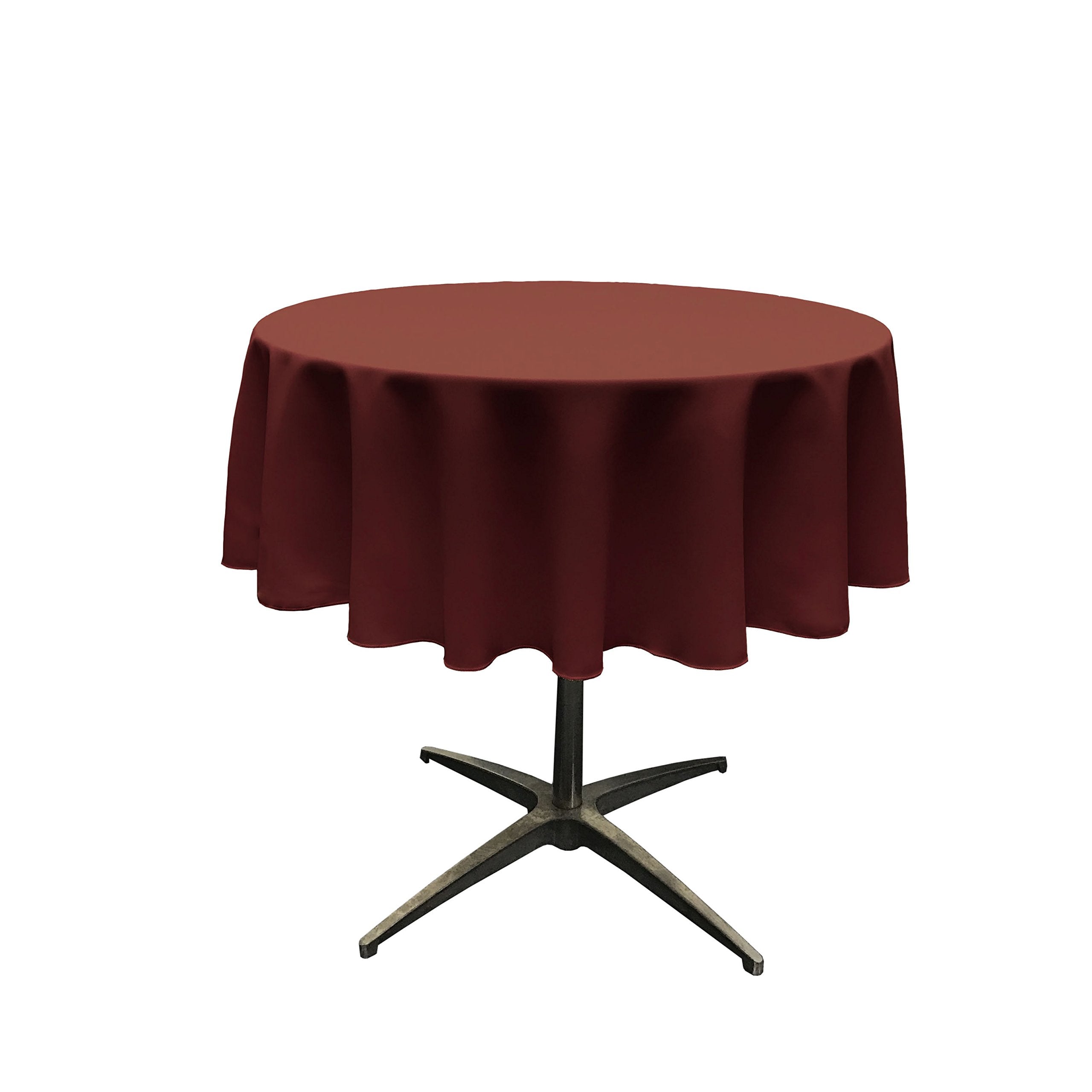 LA Linen Polyester Poplin Tablecloth 58-Inches Round  Burgundy