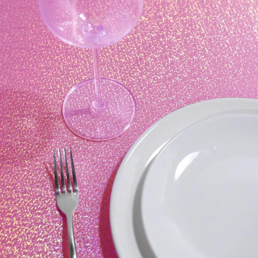 Fitable Sequin Tablecloth for Parties 60x120 Inch - Sparkle Glitter Table Cloth Laser Rectangle Overlay for Wedding Baby Shower