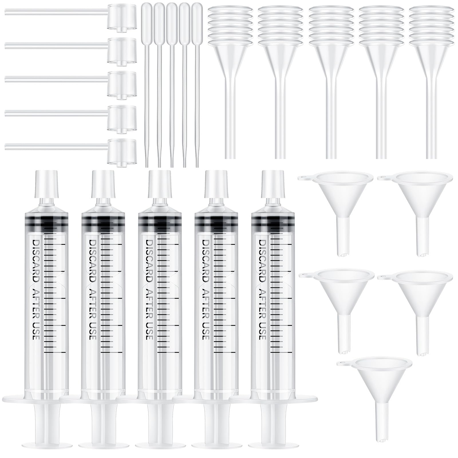 Geiserailie 25 Pcs Perfume Refill Pump Tools Perfume Dispenser Transfer Kit Include Funnels, Dispenser Pumps, Syringes, Droppers