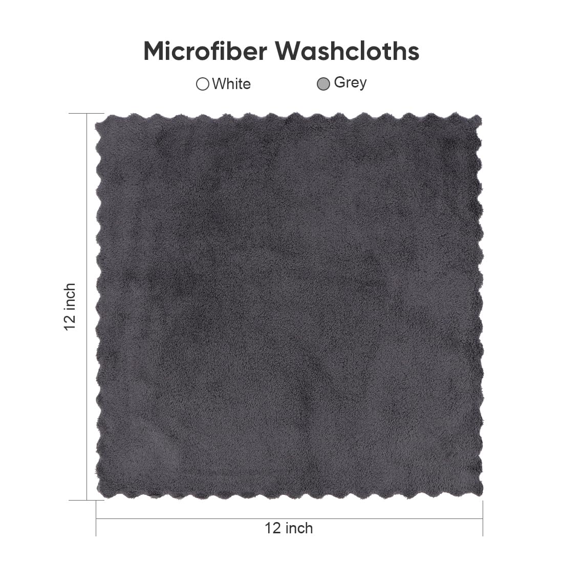 Orighty Ultra Soft Washcloths 12 Pack  Premium Microfiber Towel Sets 12 x 12 inches  Absorbent and Quick Drying Coral Velvet Washcloth  Multi-Purpose Wash Cloths for Bathroom  Hotel  and Gym (Grey)