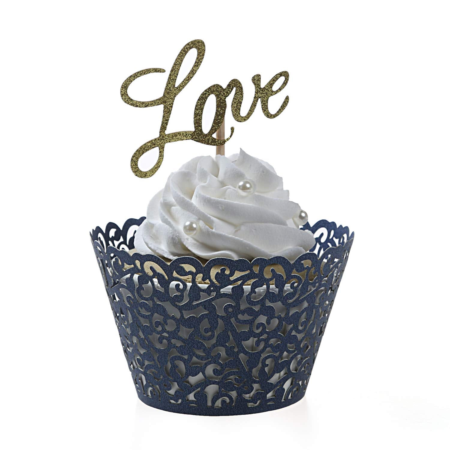 Kposiya Pack Of 120 Cupcake Wrappers Artistic Bake Cake Paper Cups Vine Designed Laser Cut Cupcake Wraps Baking Cup Muffin Case