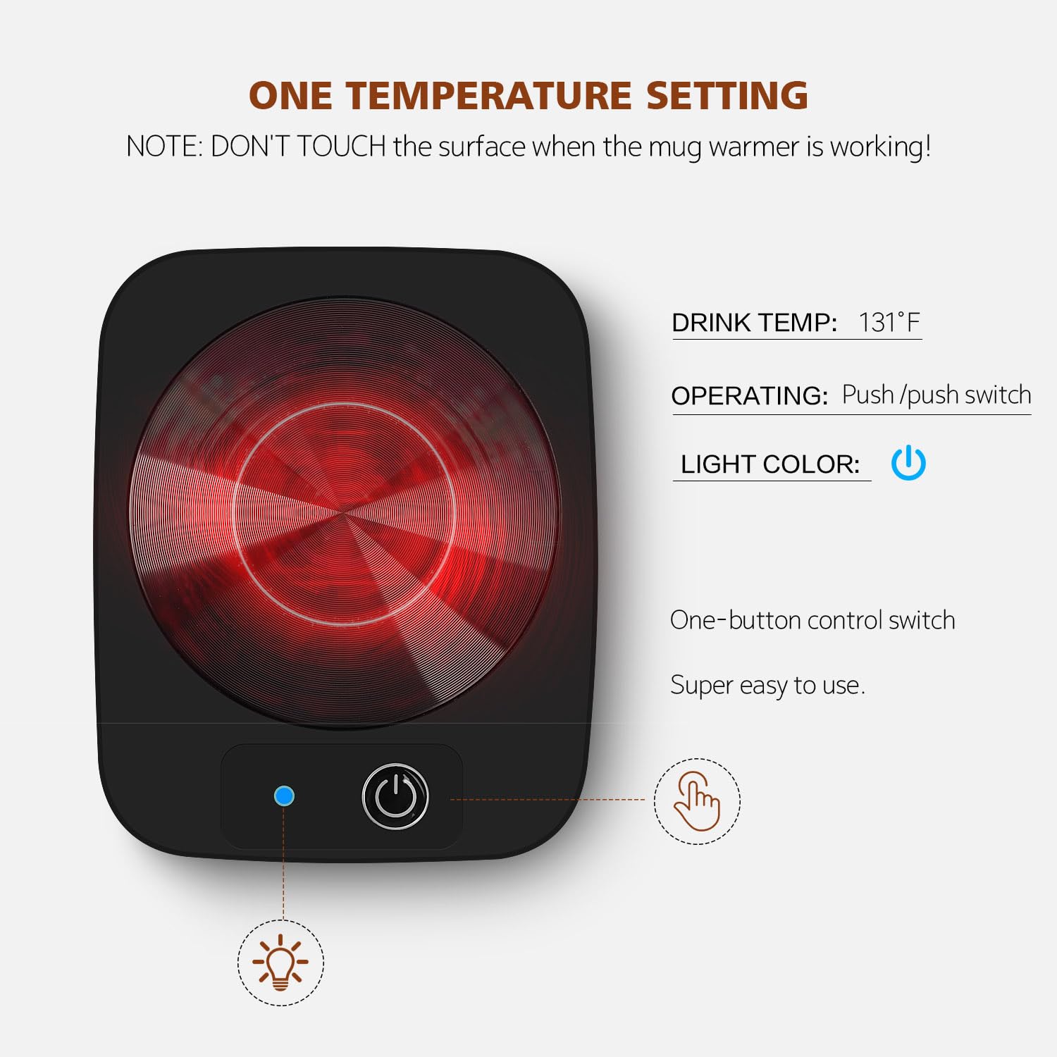 Coffee Mug Warmer, Smart Candle Warmer, Electric Cup Warmer With Aluminum Metal Panel For Office, Desk Accessories, Electric Bev