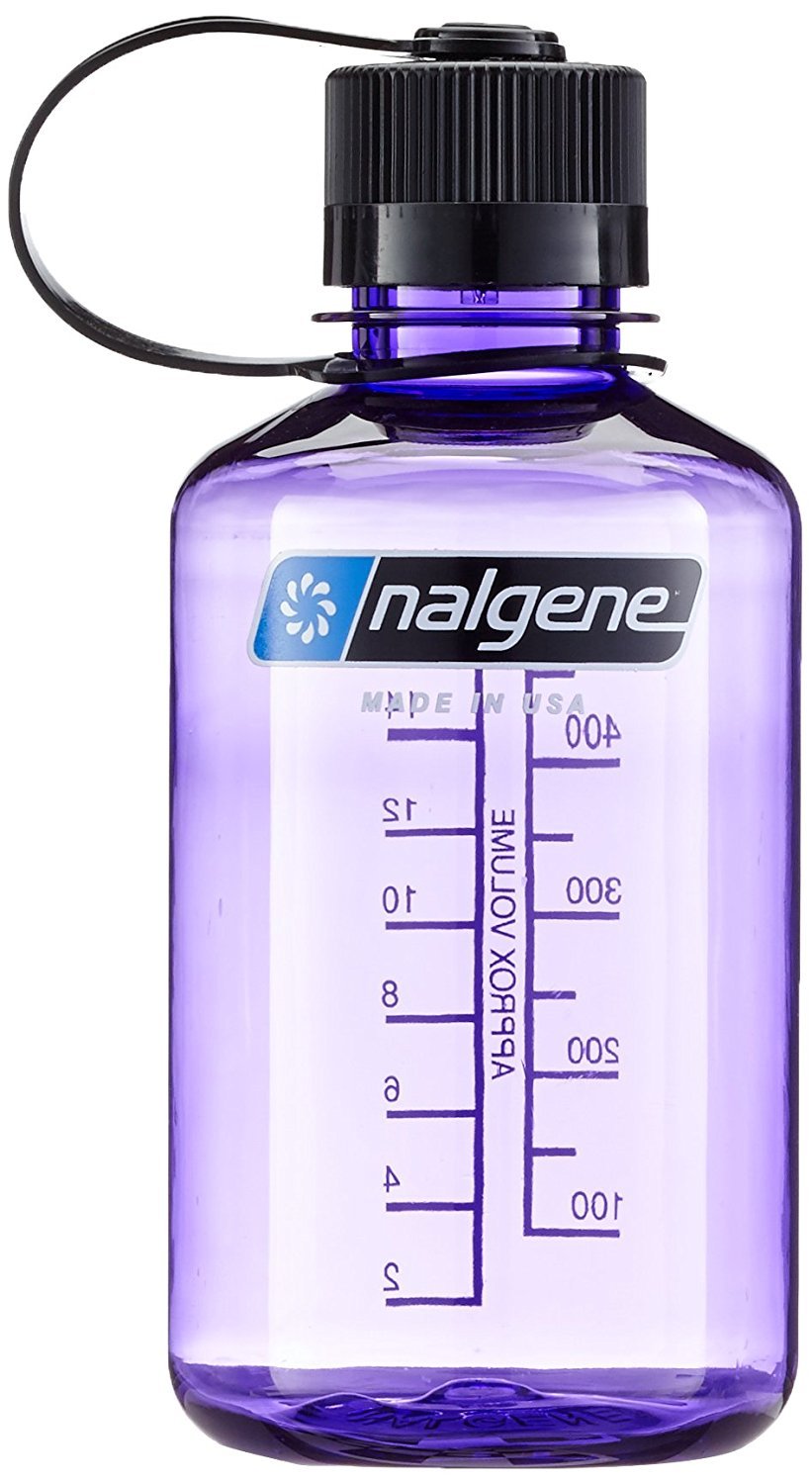 Nalgene Tritan Narrow Mouth BPAFree Water Bottle, Purple w/Black Cap, 16 oz