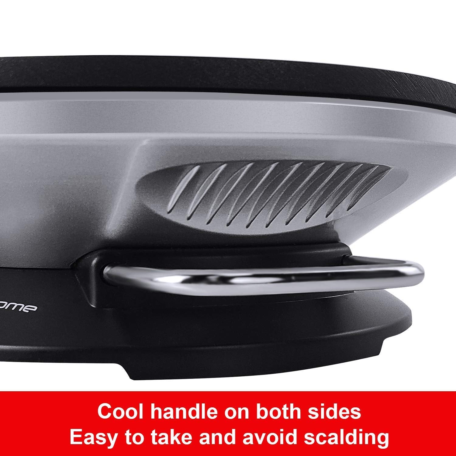 Health And Home Crepe Maker - 13 Inch Crepe Maker & Electric Griddle & Non-Stick Pancake Maker-Crepe Pan (Silver-A)