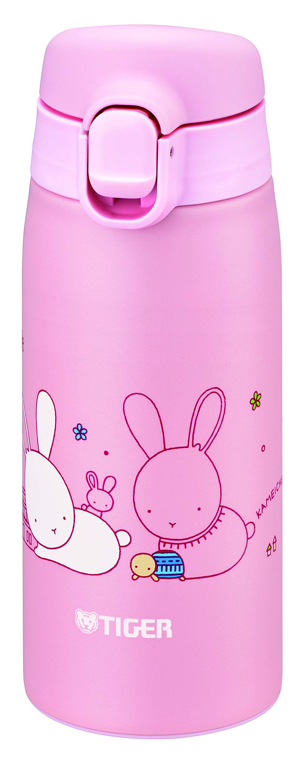 TIGER MCTA035P Tiger Water Bottle, 11.8 fl oz (350 ml), Kameichido Mug, Stainless Steel Bottle, Onetouch, Lightweight, Rabbit
