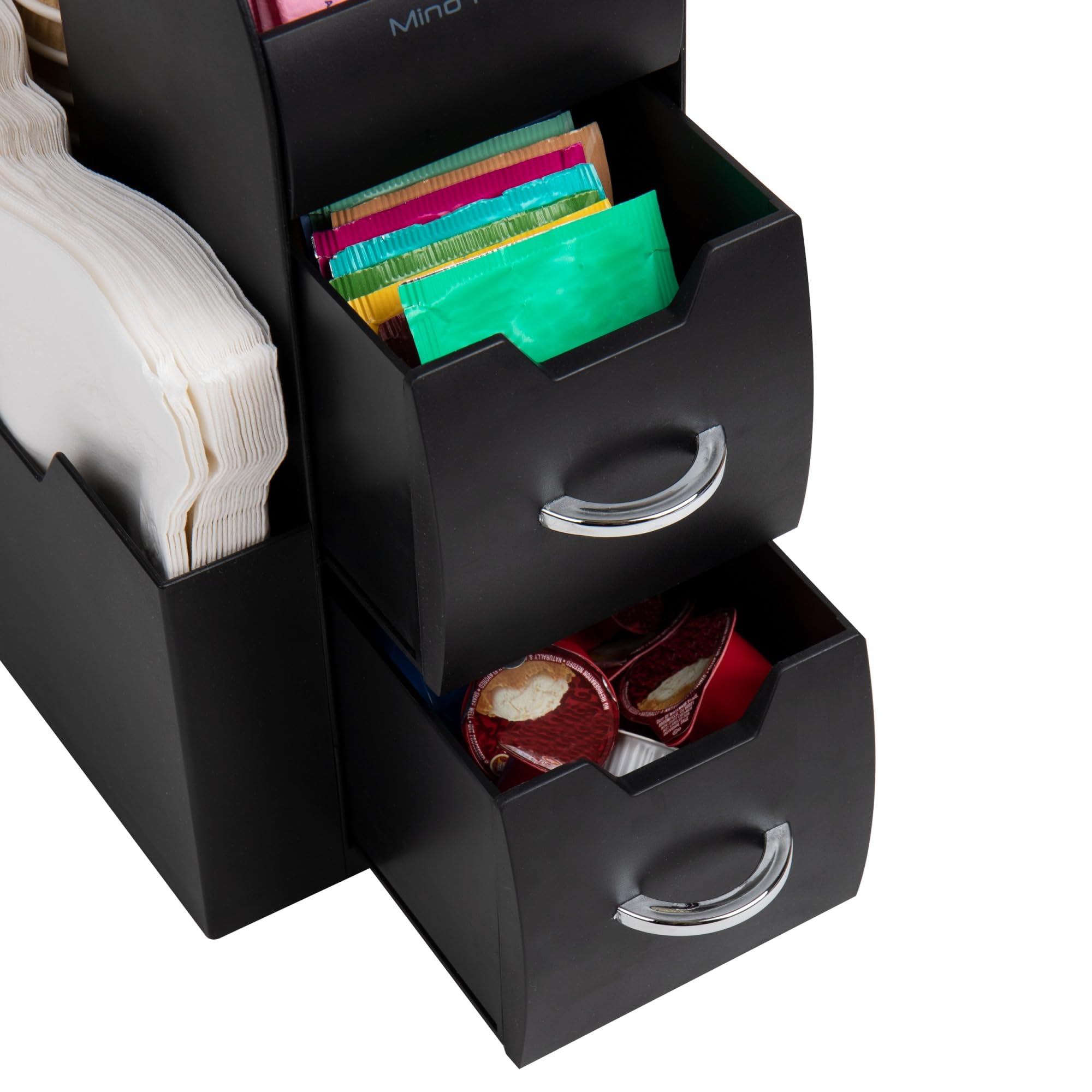 Mind Reader Cup And Condiment Station, Set Of 2, Countertop Organizer, Coffee Bar, Kitchen, 5.35'' L X 11.25'' W X 11.15'' H, Bl