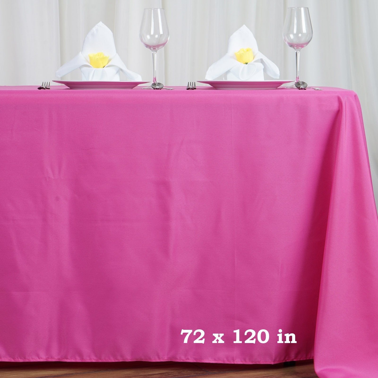 Tableclothsfactory Fushia 72X120 Polyester Rectangle Tablecloths