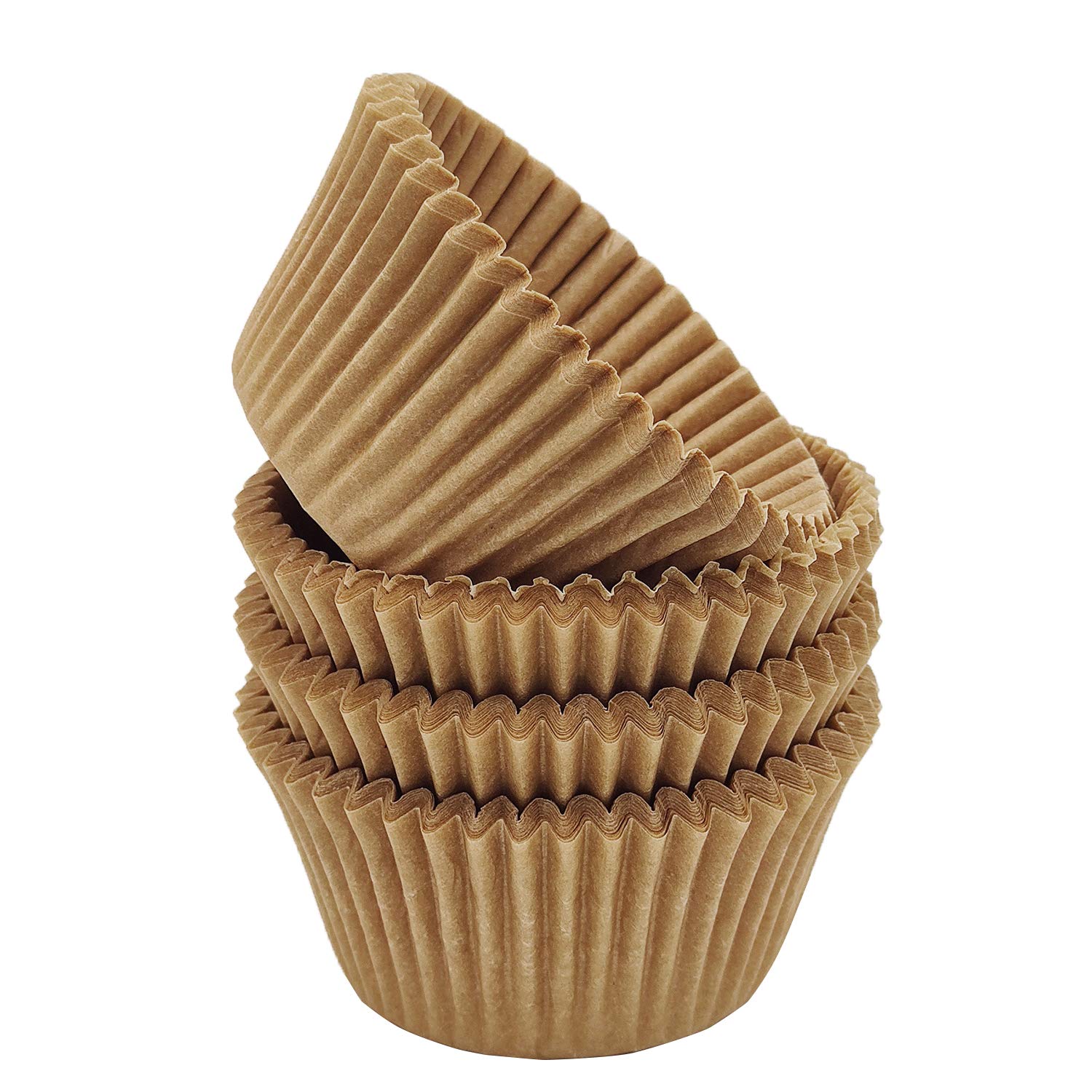 Mombake Premium Natural Greaseproof Cupcake Liners Muffin Paper Baking Cups Standard Size, 100-Count