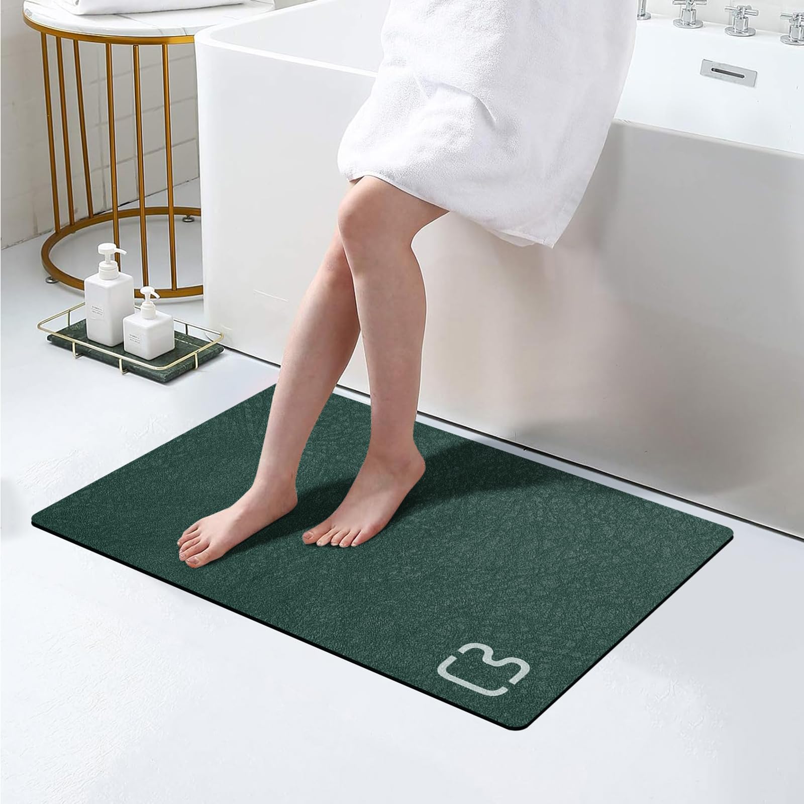 Bath Mat Rugs - Bath Mats For Bathroom Non Slip Absorbent Quick Dry Rubber Backed Thin Bath Rug - Bathroom Floor Mat Bathmat Sta
