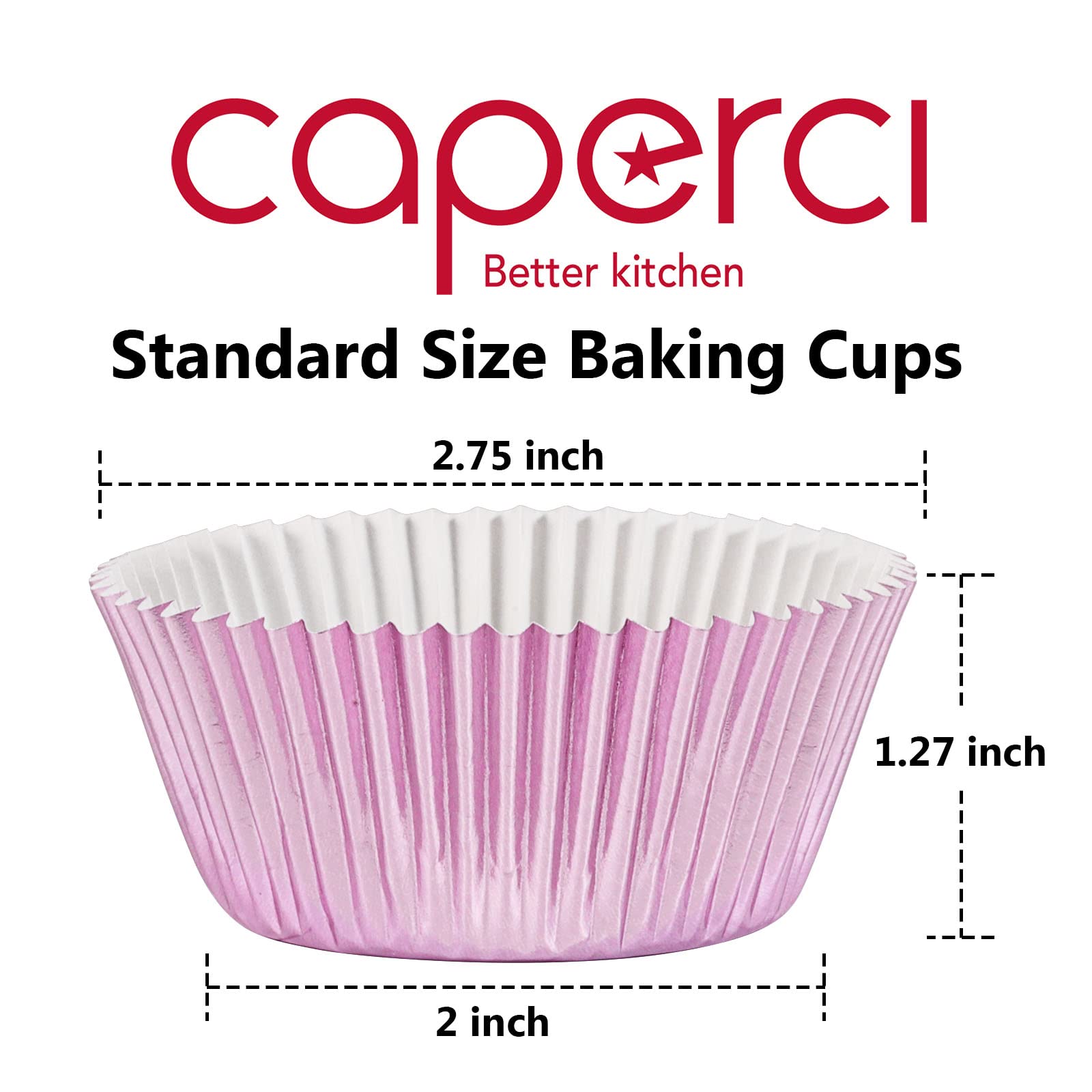Caperci Orchid Purple Foil Cupcake Liners Standard Muffin Wrappers Greaseproof Baking Cups, 150-Pack