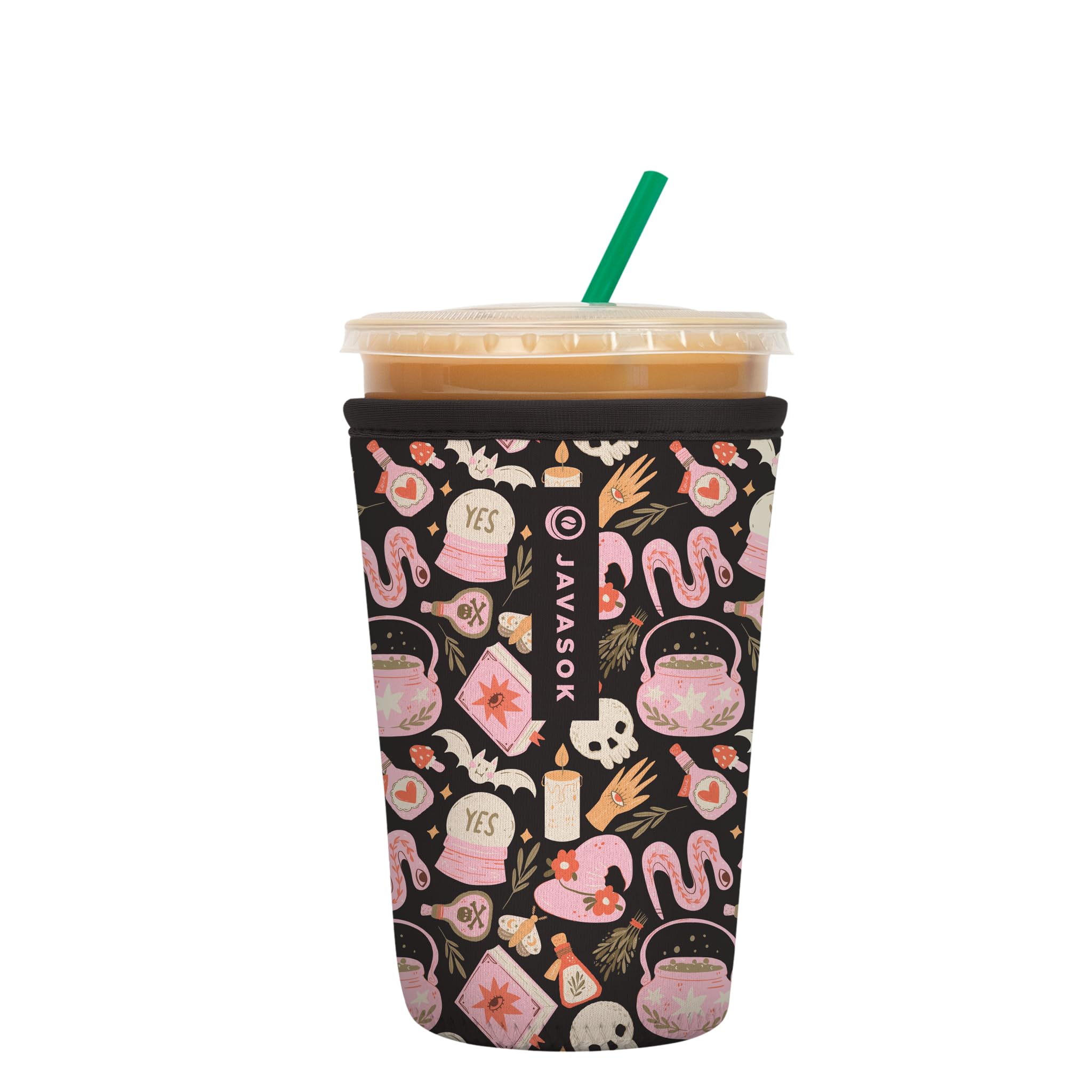 Sok It JavaSok Iced Coffee & Cold Soda Insulated Neoprene Cup Sleeve (Spellbound, Medium: 22-28oz)