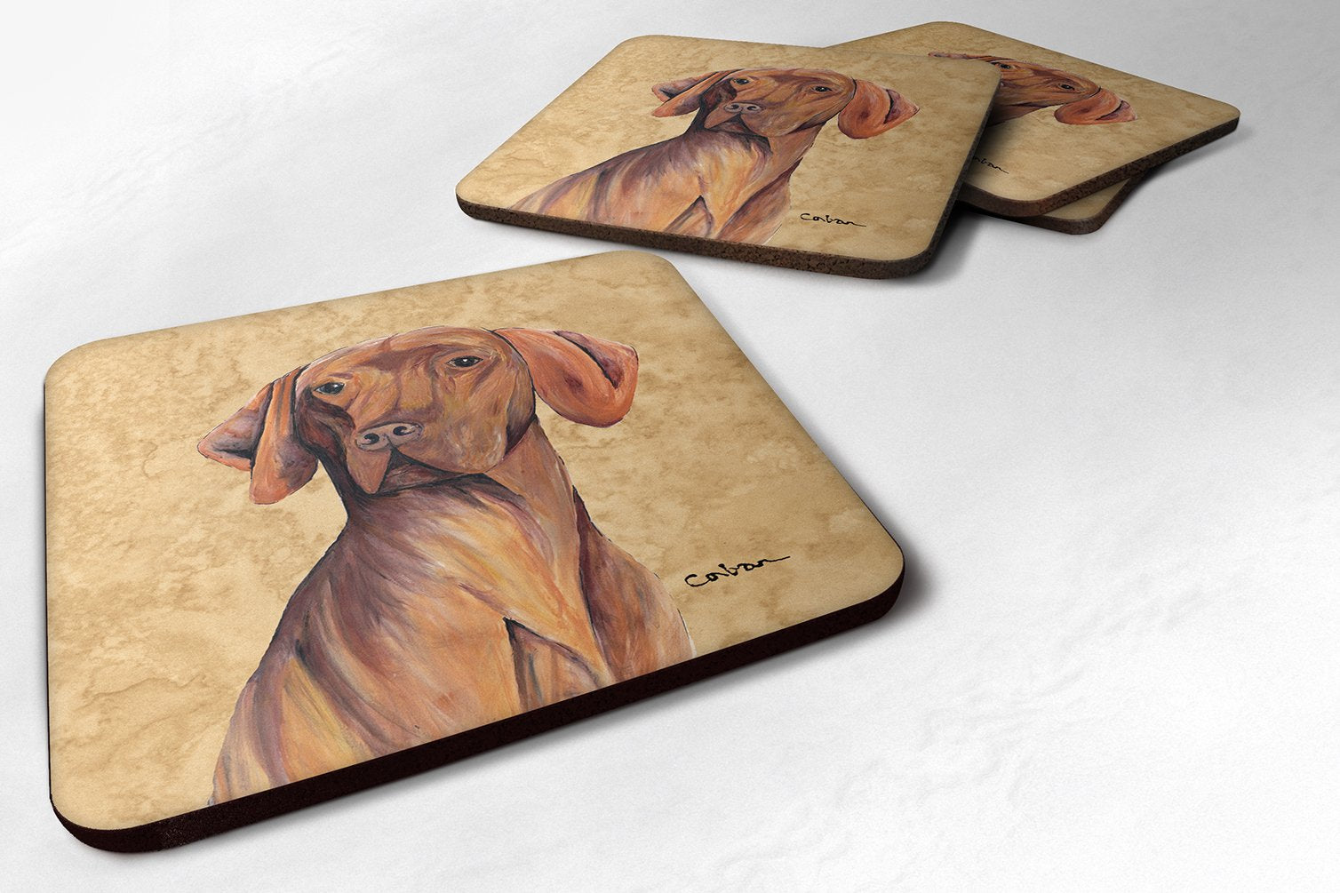 Carolines Treasures Vizsla Foam Coasters (Set of 4), 3.5 H x 3.5 W, Multicolor