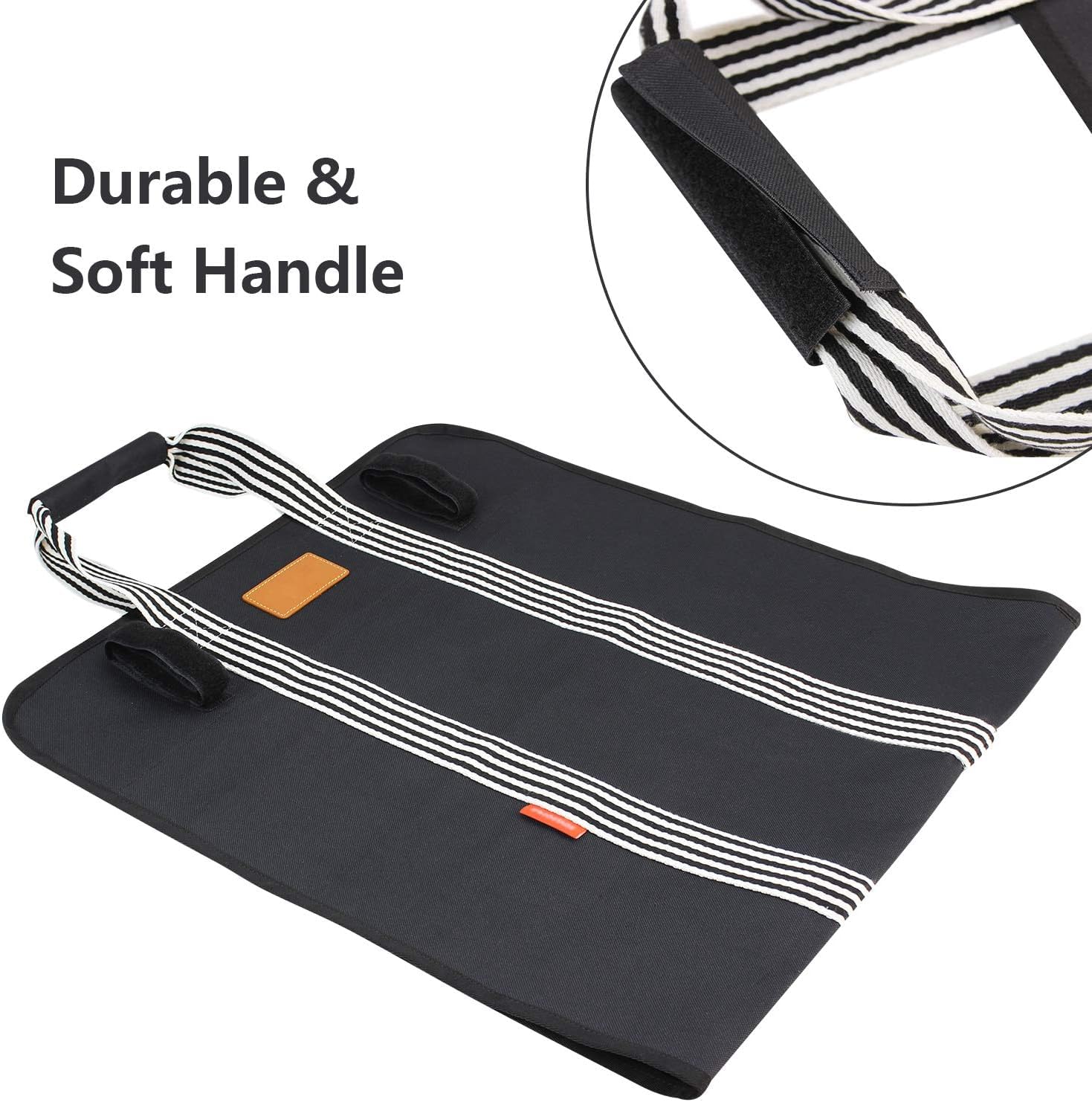 Myfireplacedirect Indoor Heavy Firewood Log Carrier Tote, Oxford Canvas Fabric Foldable Wood Carrier Padded Handles, Outdoor Lar