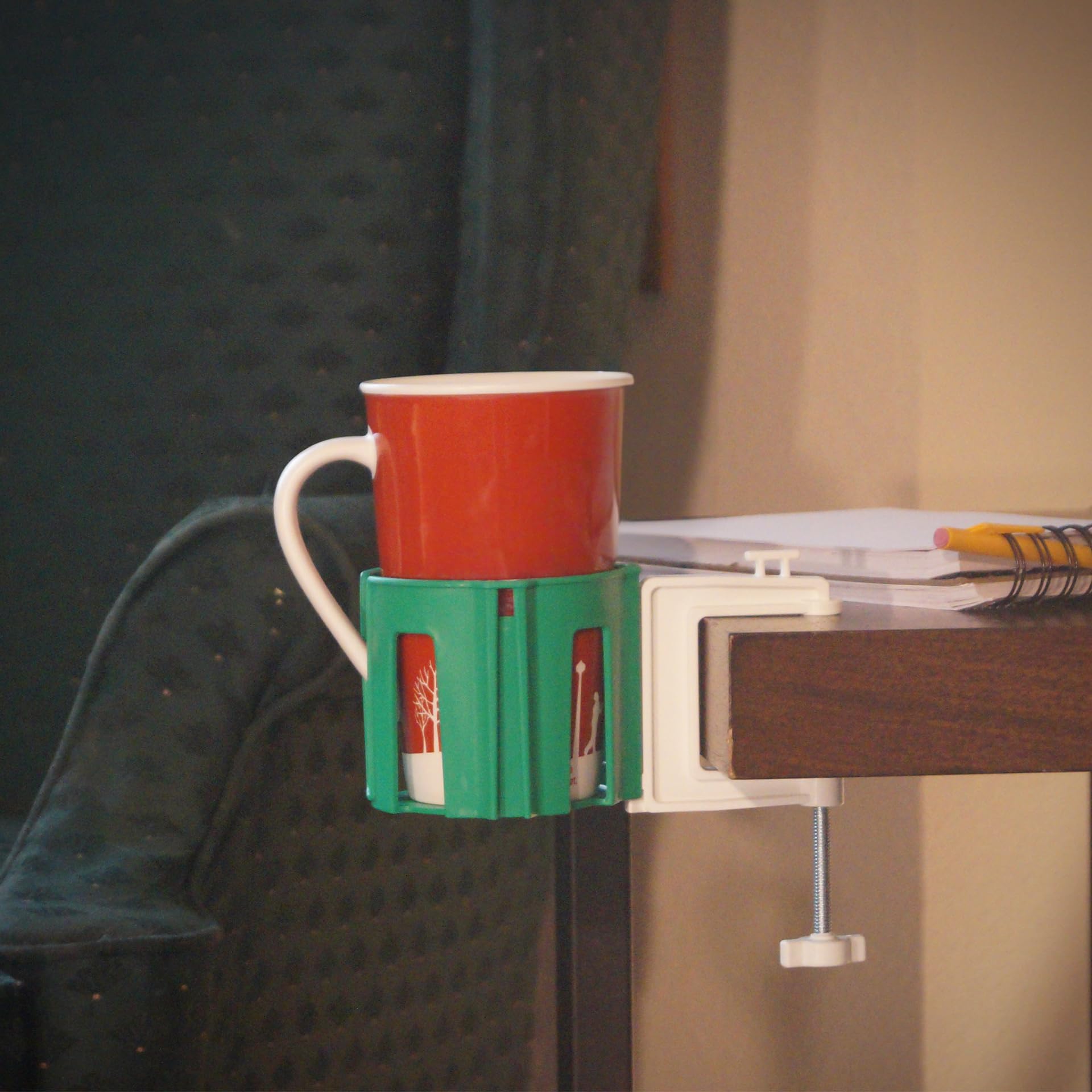 Cup-Holster - The Best Anti-Spill Cup Holder For Your Desk Or Table (Green, 1)