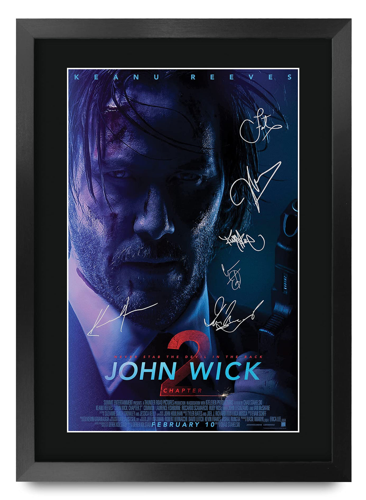 Hwc Trading John Wick 2 Keanu Reeves 16 X 12 Inch Framed Gifts Printed Poster Signed Autograph Picture For Movie Memorabilia Fan