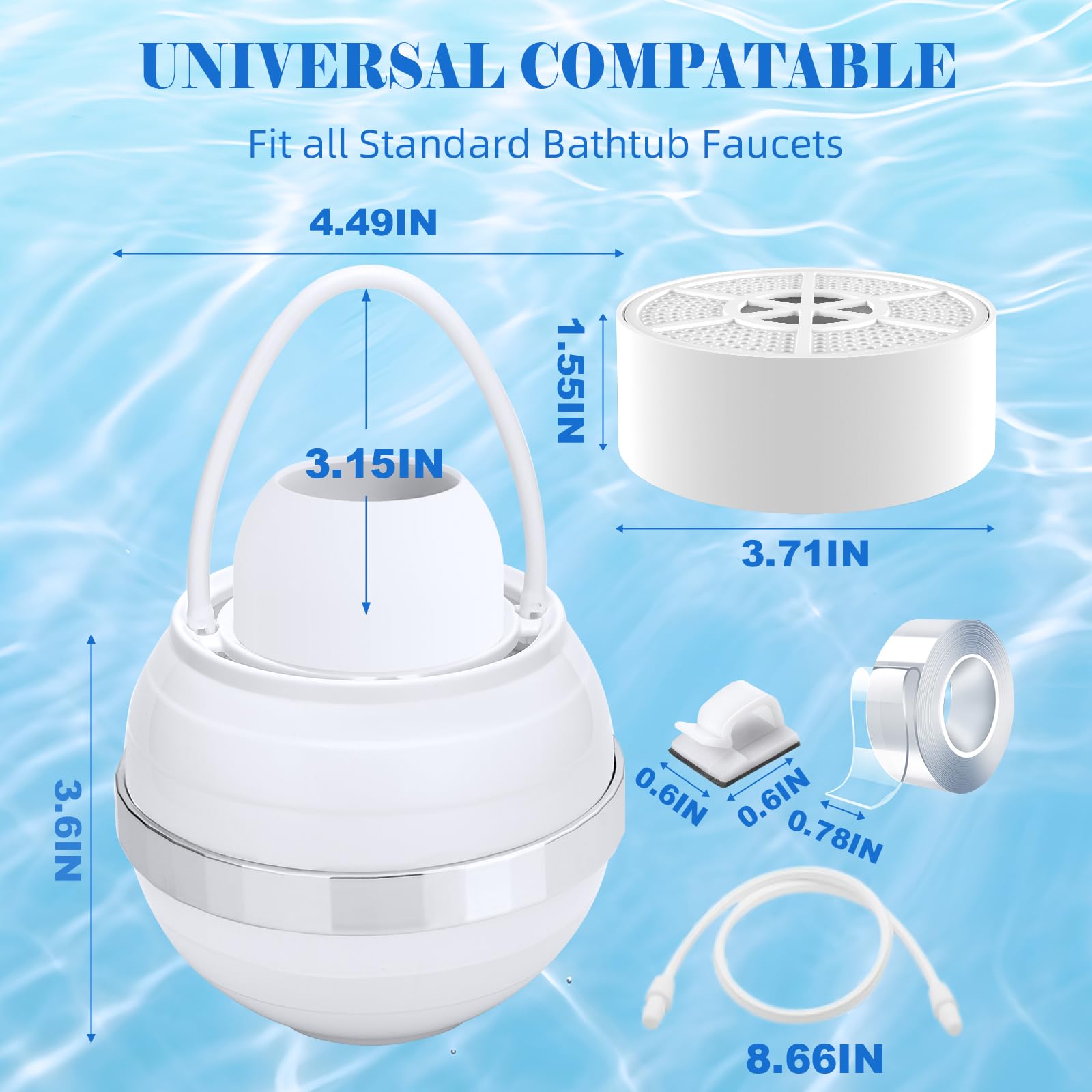 Niroket Bath Ball Filter-Bathtub Water Filter Removes Hundreds Of Contaminants For Softer, Smoother Skin | 2,500 Gallons Of Filt