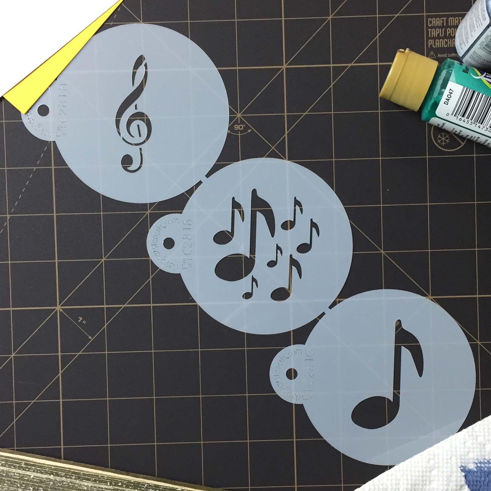 Designer Stencils Musical Cookies Stencil, Beige/Semi-Transparent