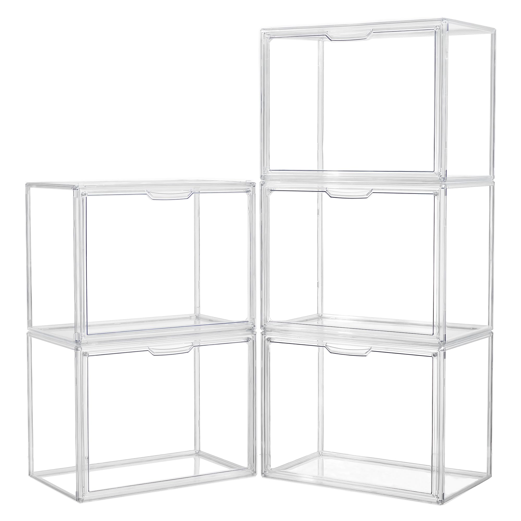 Lxlxxl Acrylic Box Display Case, Clear Plastic Stackable Storage Bins With Magnetic Attraction Lid, Showcase For Cosmetic, Large