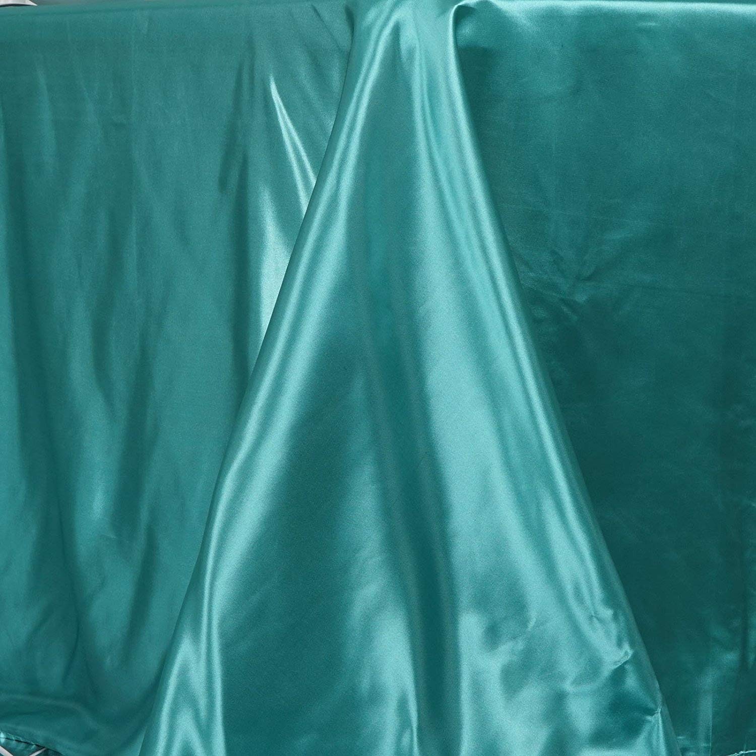 Balsacircle 90X156 Inch Turquoise Satin Rectangle Tablecloth Table Cover Linens For Wedding Table Cloth Reception Events Kitchen