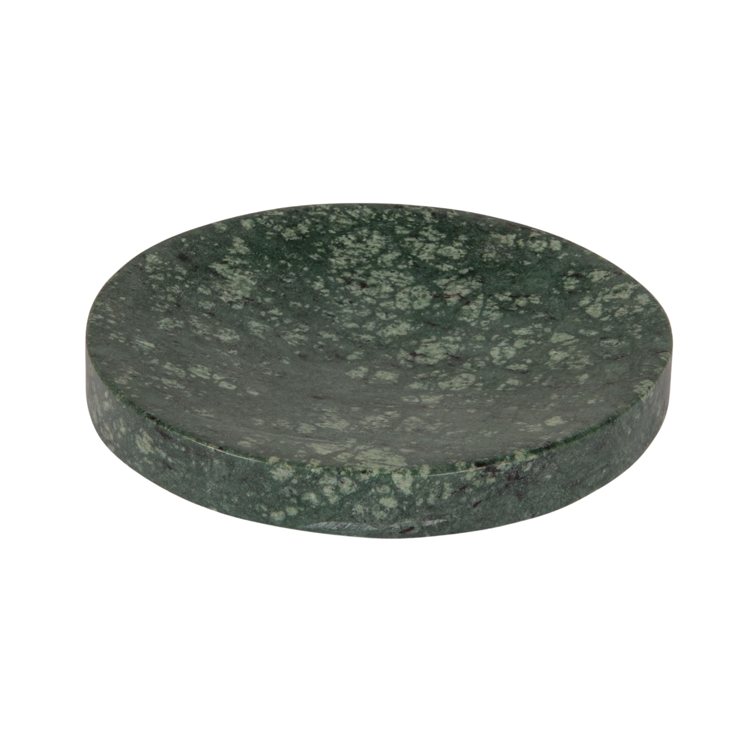 Creative Co-Op Marble Round Soapdish, Green