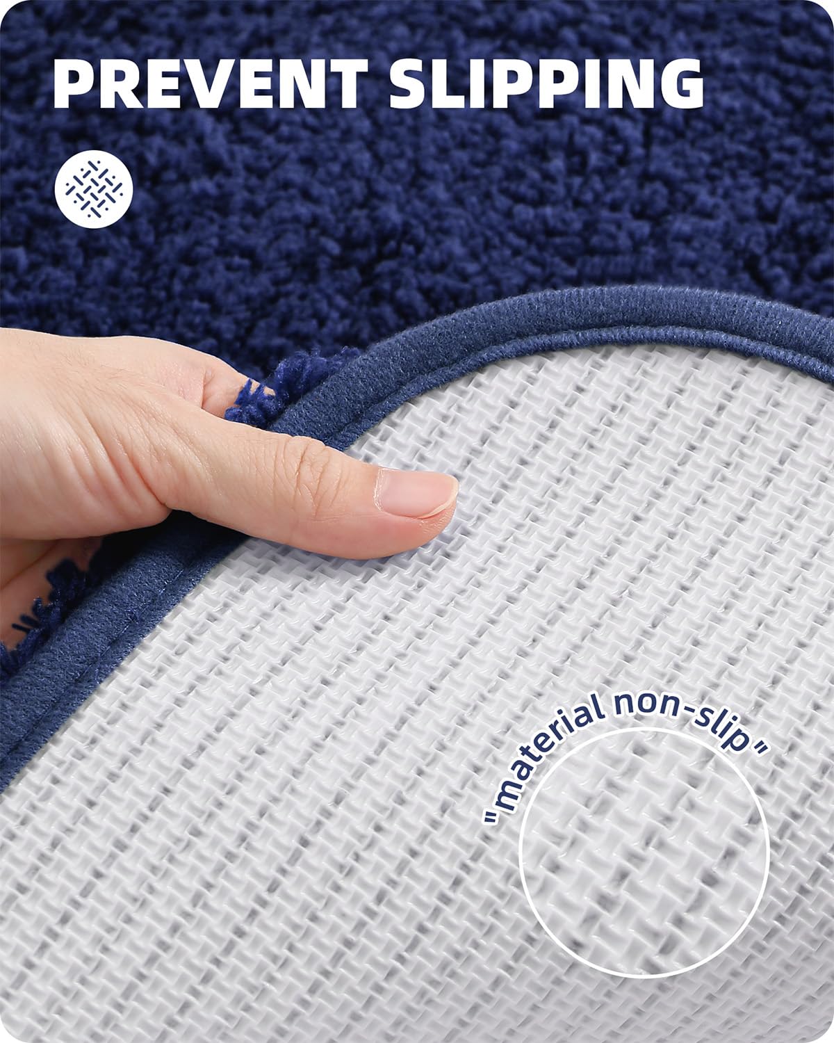 Color&Geometry Navy Blue Bathroom Rugs 24   X36   , Large- Upgrade Your Bathroom With Soft Thick Dark Blue Bath Mat- Non Slip, P