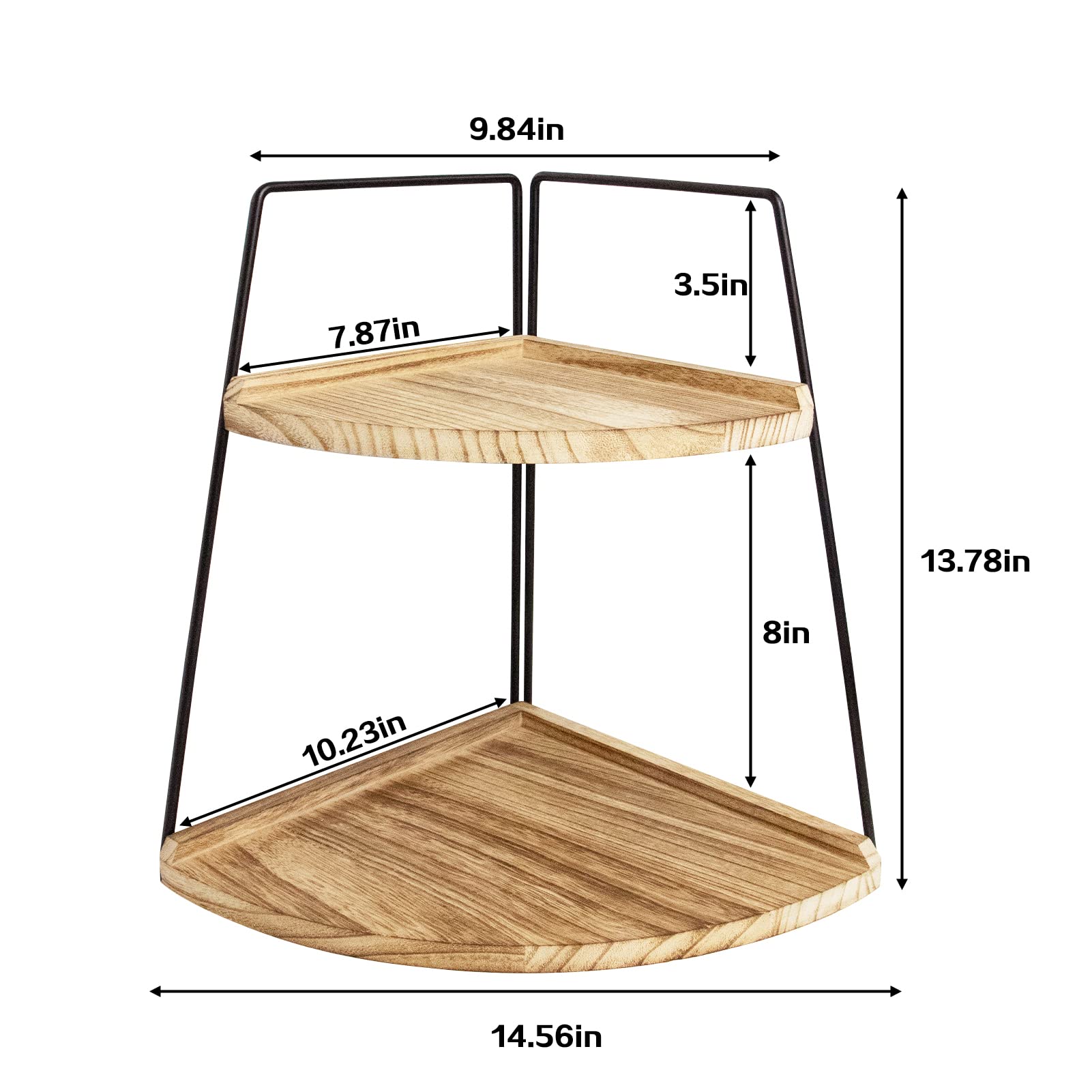 2 Tier Bathroom Counter Organizer,Standing Rack Cosmetic Holder,Wood Bathroom Organizer,Vanity Organizer Bathroom Counter Tray,F