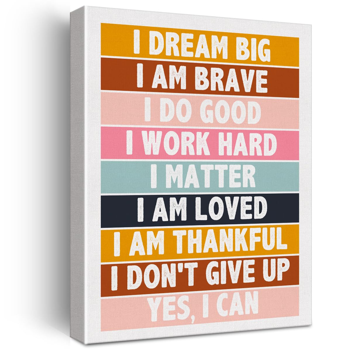 Kids Affirmation Wall Art Canvas Painting Print Framed Positive I Dream Big Poster Canvas Sign For Nursery Homeschool Playroom D