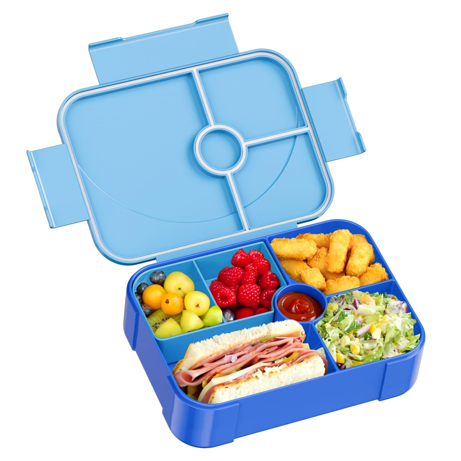 Winproper Lunch Box Kids Bento Box, Leakproof Bento Lunch Box with 6 Compartments, BPA-Free Lunch Containers for Adults/Kids/Stu