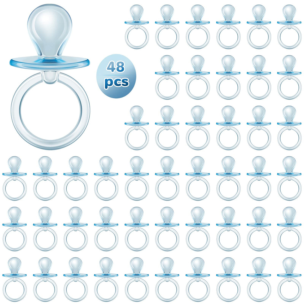 48 Pieces 2.5 Inch Acrylic Baby Pacifiers Baby Shower Favors Gender Reveal Party Decorations For Diy Baby Shower Birthday Party