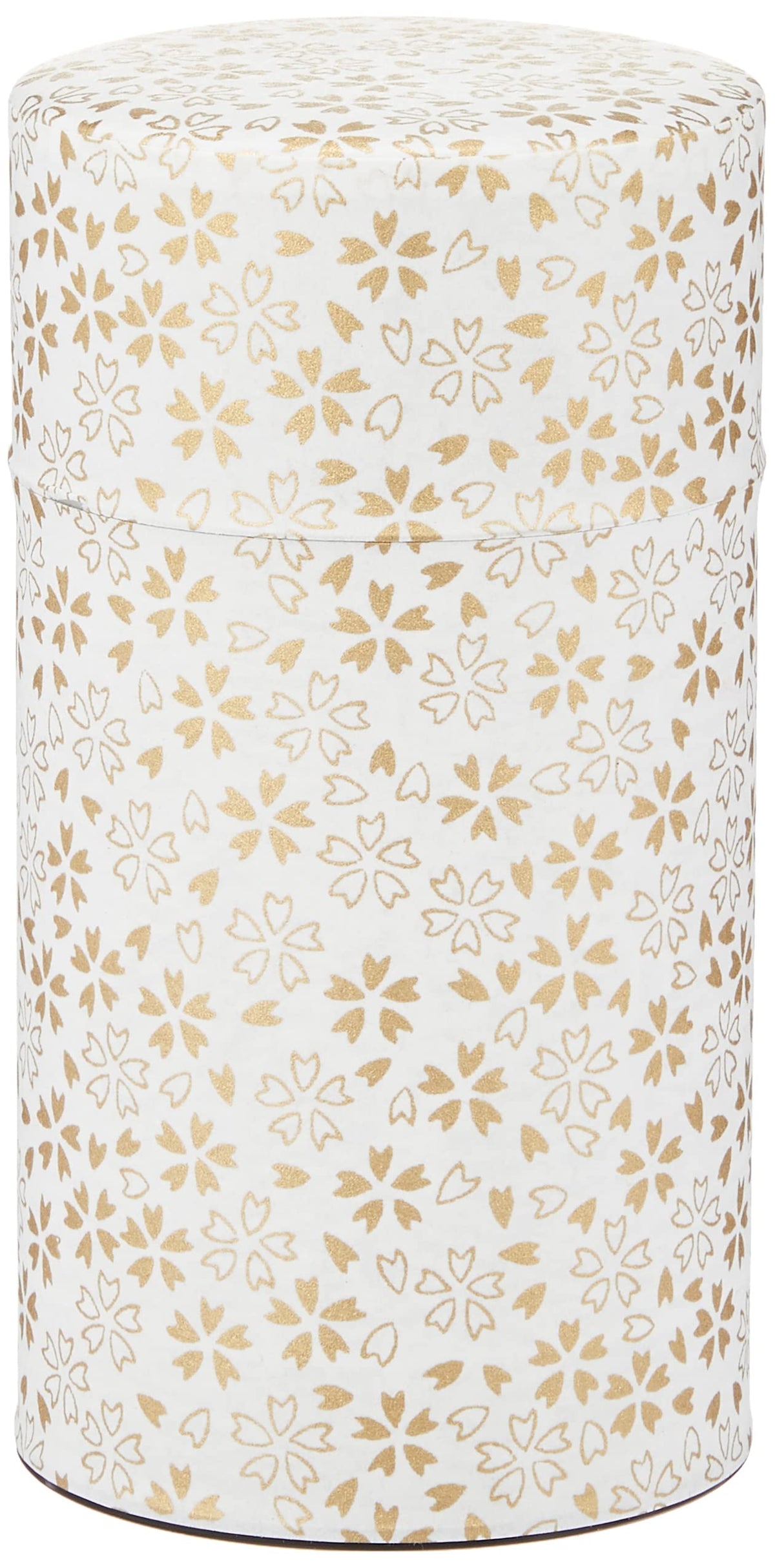 Yamako Pokkan A Japanese Tea Tin Canister, Air Tight, Double Lid, 200G Tea Capacity (Sakura - Cherry Blossom Pattern, L - 200G)