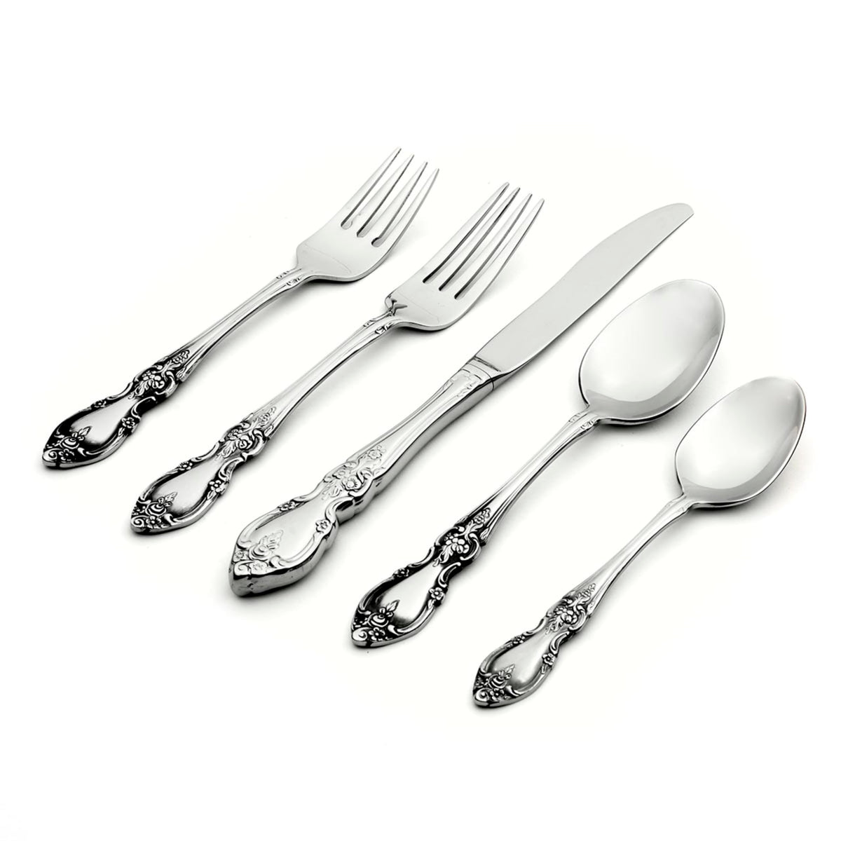 Oneida Louisiana 5-Piece Flatware Set, Service For 1,Silver