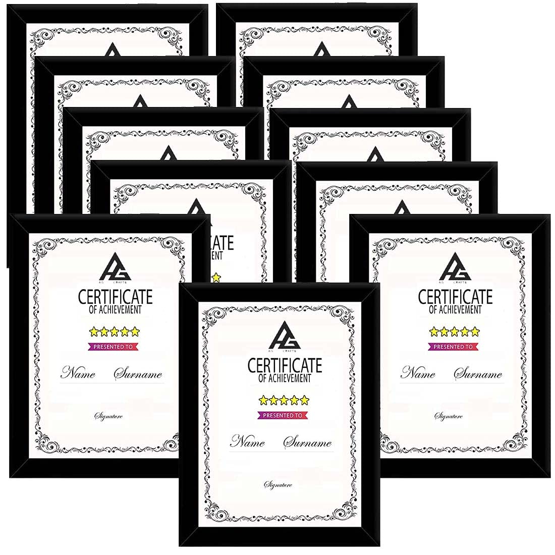 Ag Crafts A4 Size Photo Frame For Wall Black Picture Frame For Home And Office Decoration (Black-A4-11 Frame)