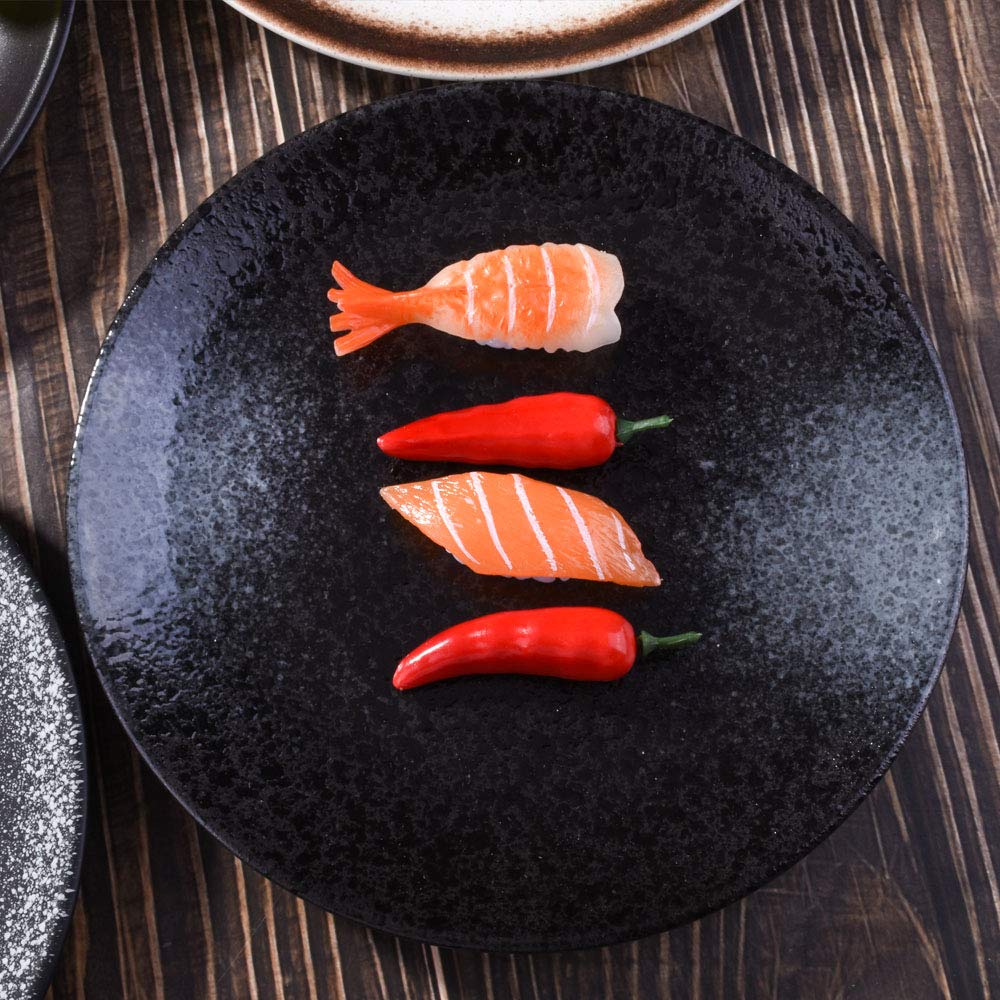 Japanese Plates Set Of 4, Ceramic 8 Inch Plates, Japanese Retro Style