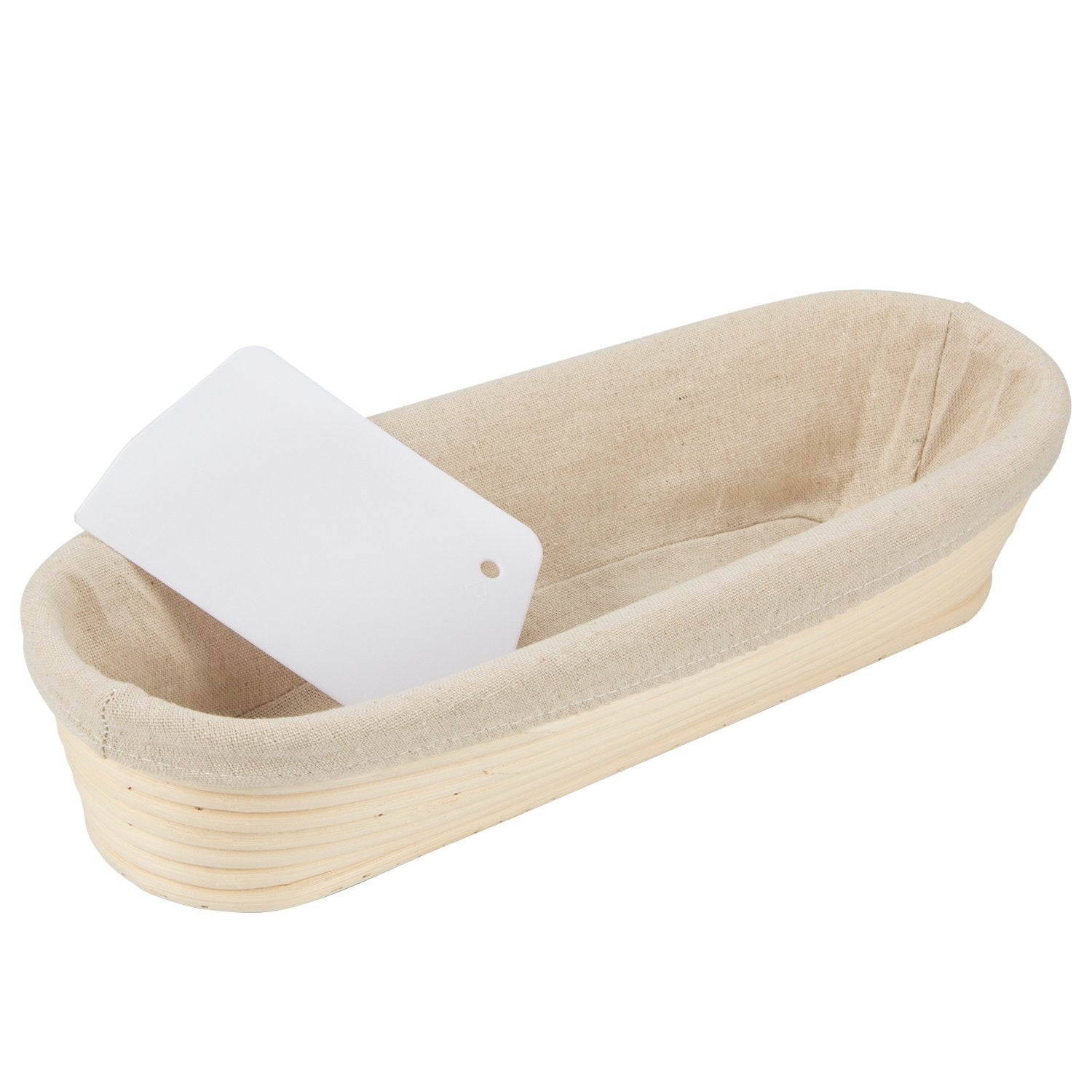 Anphsin 13'' Oval Bread Proofing Basket - Sourdough Basket Brotform, Dough Rising Bowl With Liner For Bread Making Baking