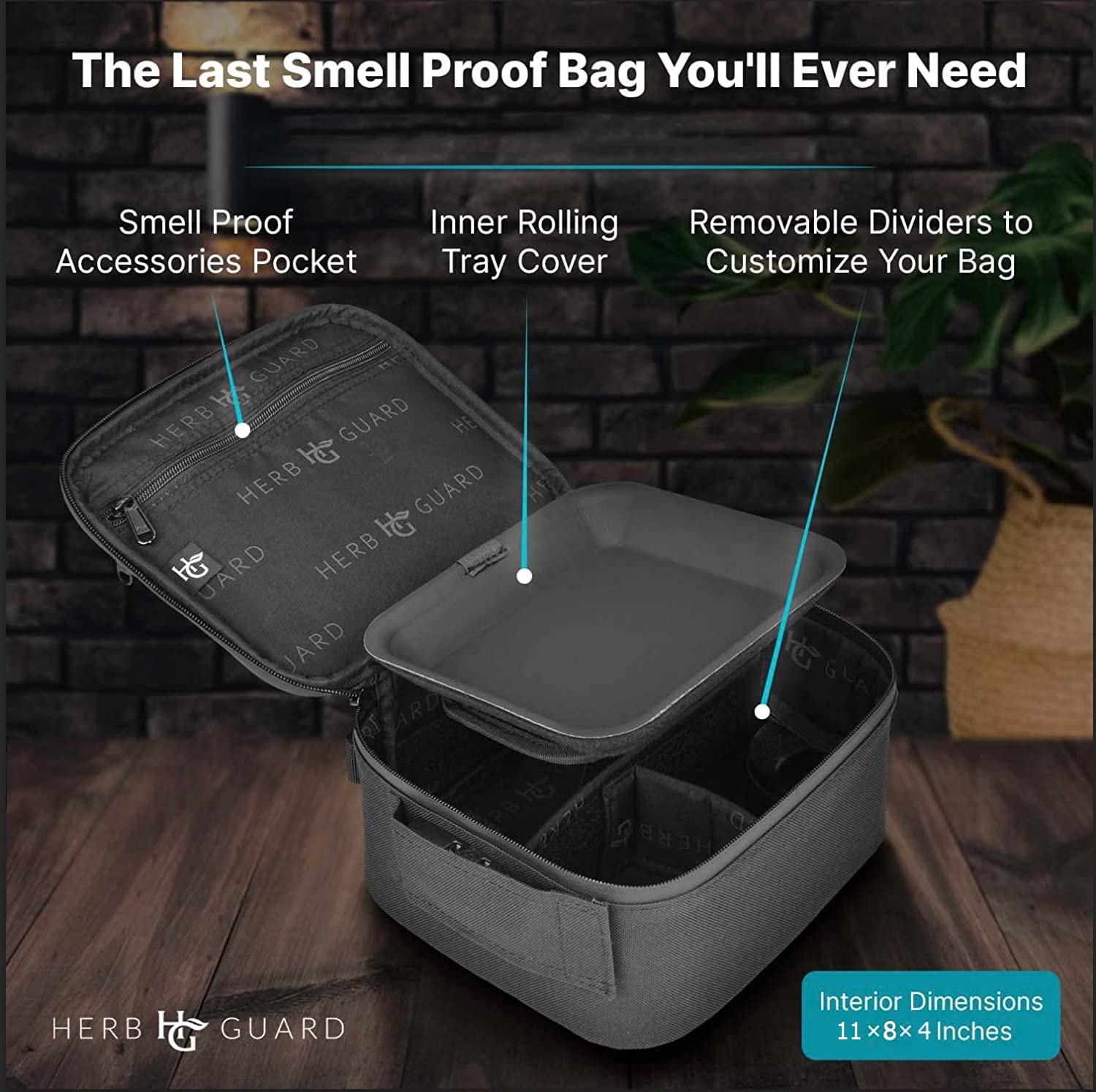 Herb Guard Xl Smell Proof Bag & Airtight Case With Combination Lock (Container Holds Up To 5 Ounces) - Includes Ykk Zippers, 250