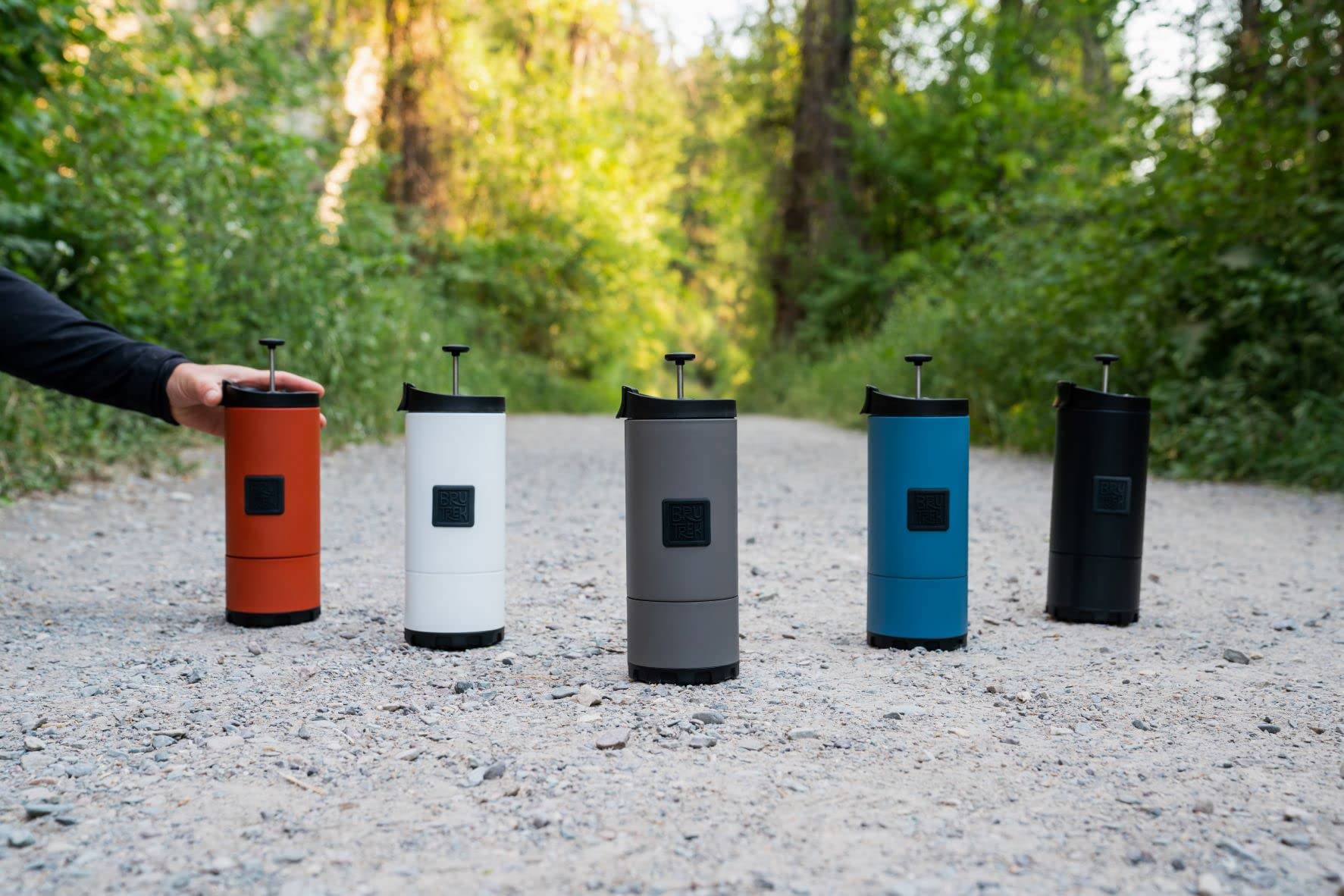 Brutrek Ovrlndr Travel Coffee French Press, 24 Fl.Oz Drinkable Capacity, Vacuum Insulated, Easy To Clean Removable Bottom, No Sp