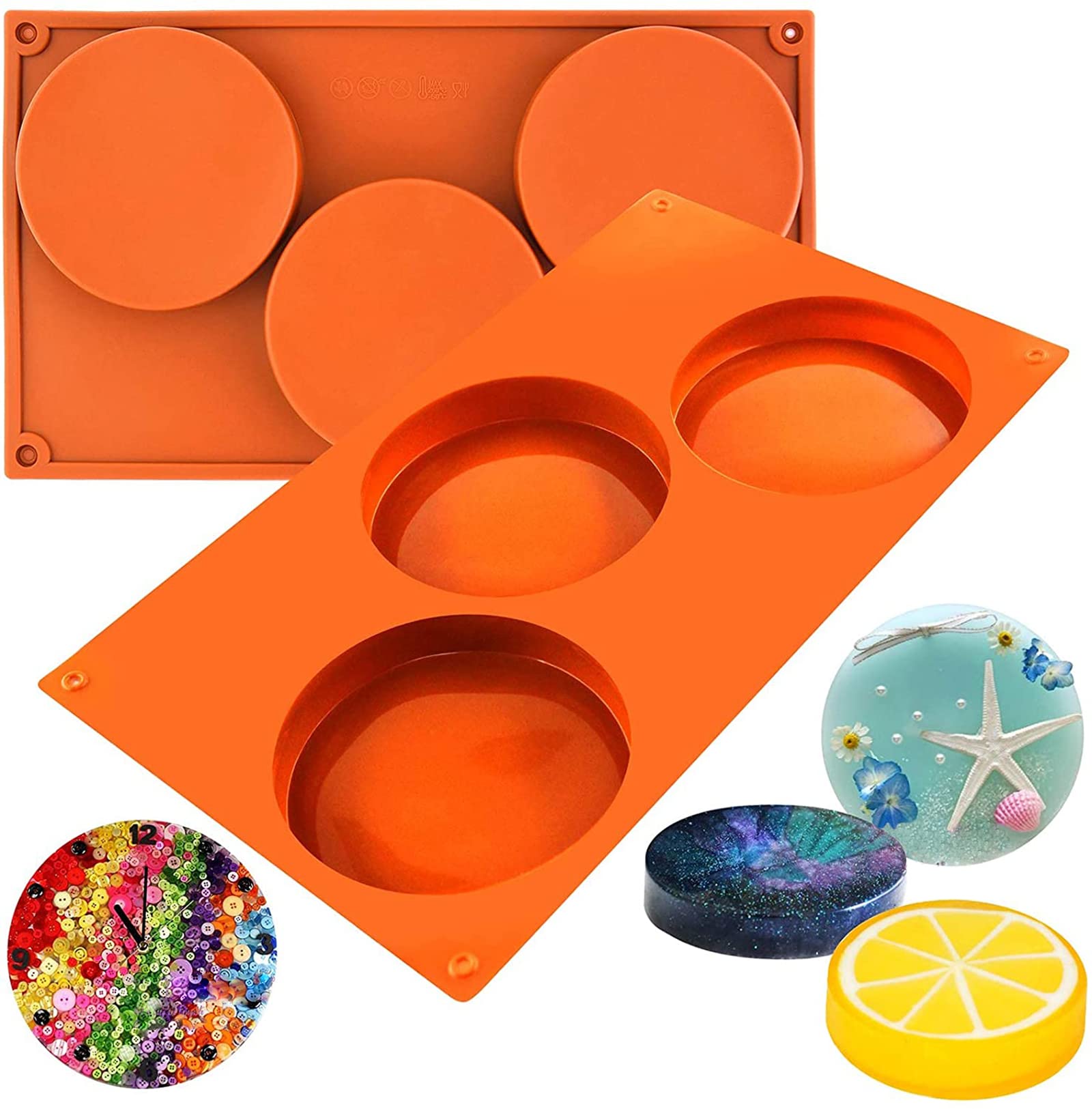 Large Round Disc Candy Silicone Molds 2-Bundle