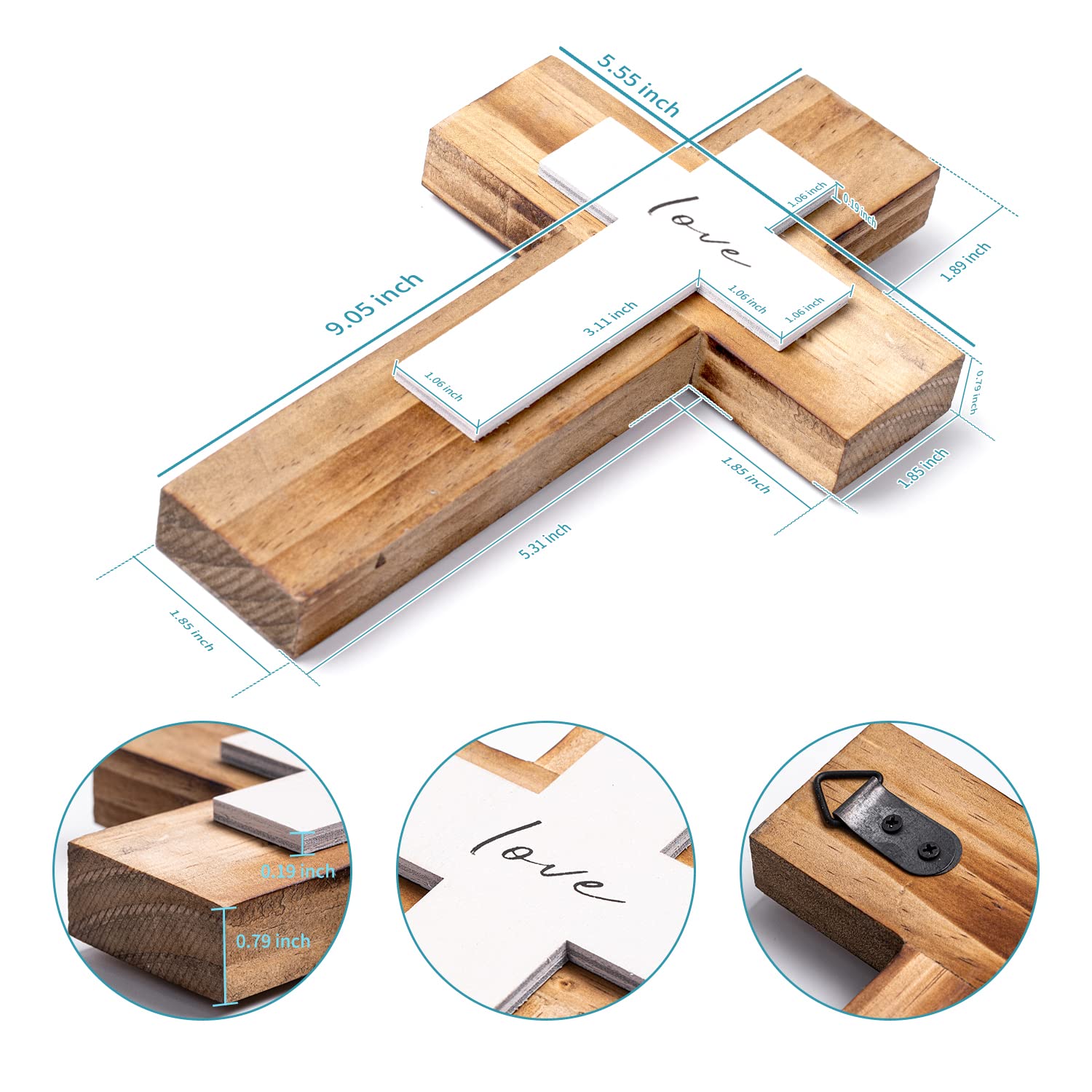 Wall And Table Wooden Cross Christians Cross Spiritual Religious Gifts With Hook On Hanging Wall Or Table With Love For Church H