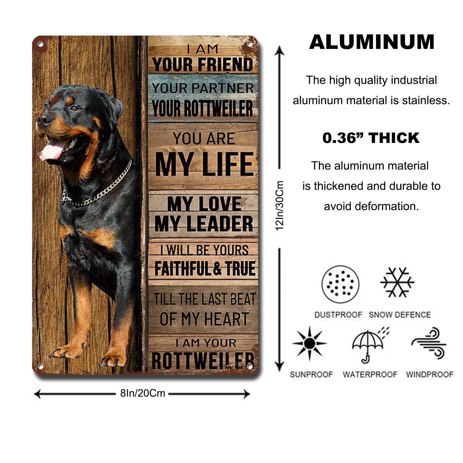 Lygond Metal Sign Tin Sign Vintage Wall Art I Am Your Friend Gift For Rottweiler Lovers Dog Lovers Vintage Wall Art Prints Restr