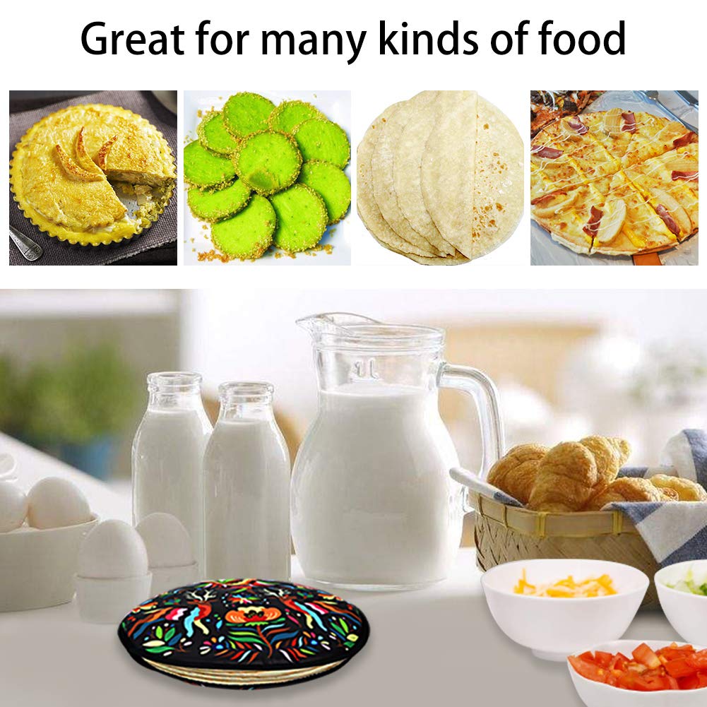 Vnom Tortilla Warmer Pouch 12 Inch Insulated & Microwaveable Fabric Tortilla Keeper Holder Keeps Warm For Corn Flour Taco Pizza