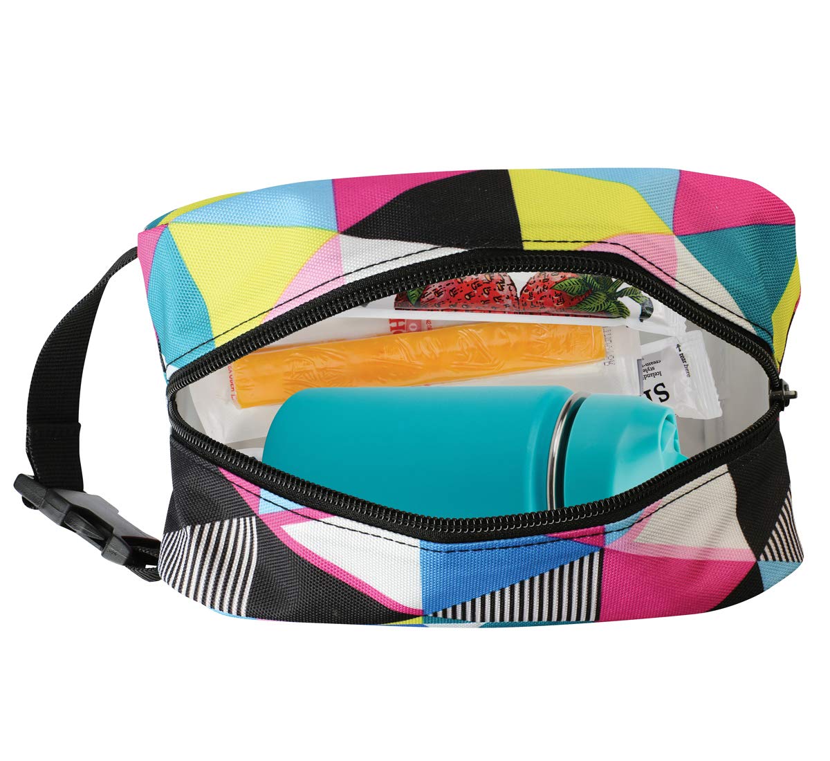 Packit Freezable Snack Box, Triangle Stripes, Built With Ecofreeze Technology, Collapsible, Reusable, Zip Closure With Buckle Ha